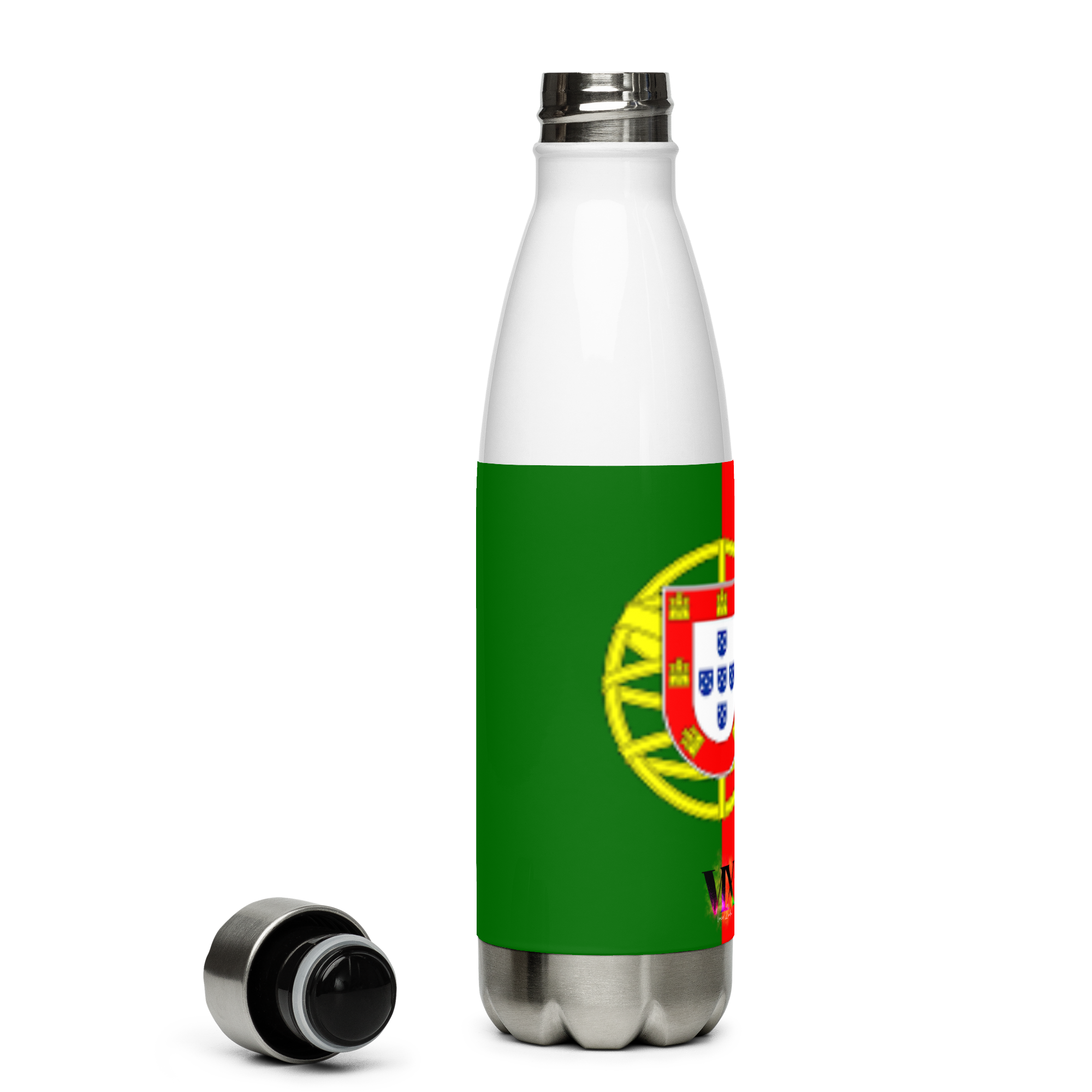 VOCE LINDX Portugal Flag Stainless Steel Water Bottle – 500ml Vacuum-Insulated, Leak-Proof, BPA-Free Flask