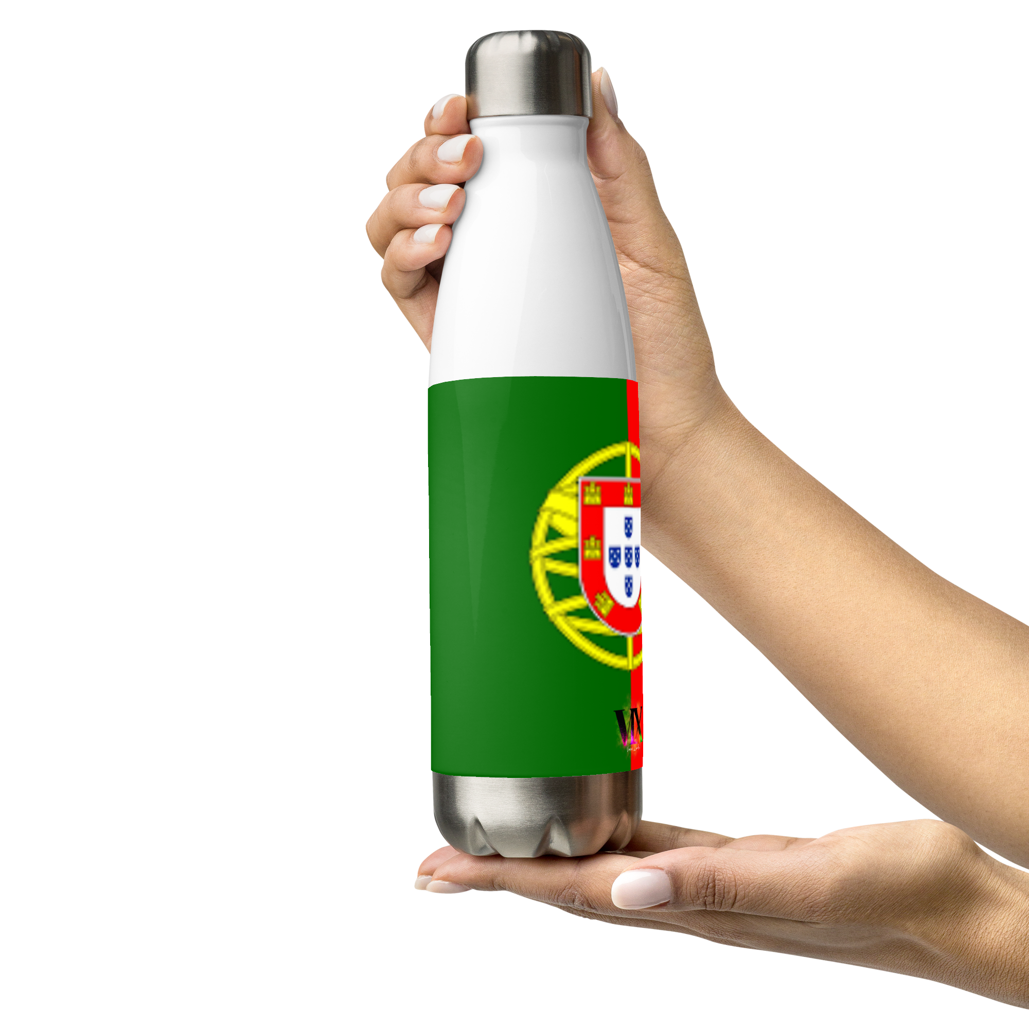 VOCE LINDX Portugal Flag Stainless Steel Water Bottle – 500ml Vacuum-Insulated, Leak-Proof, BPA-Free Flask