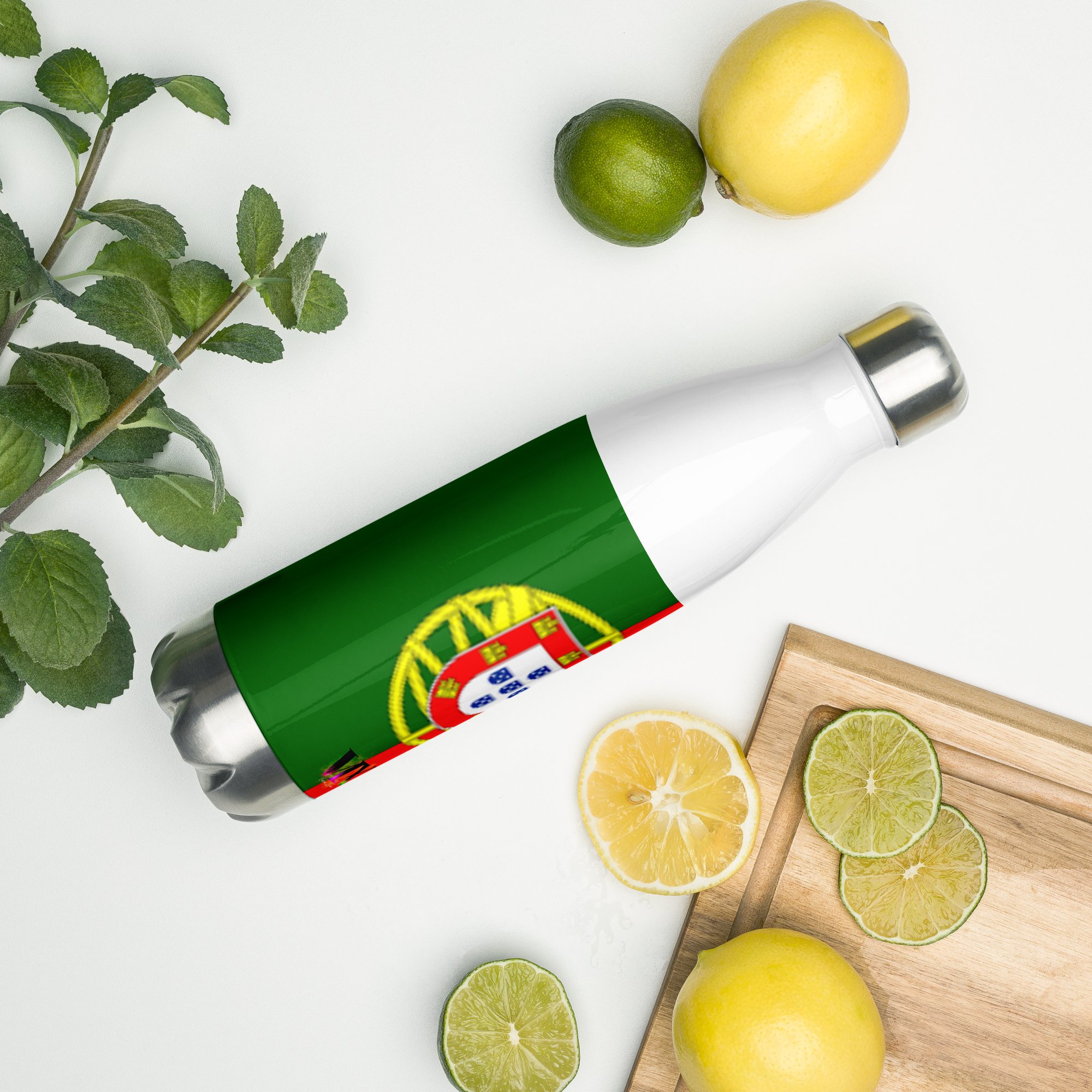 VOCE LINDX Portugal Flag Stainless Steel Water Bottle – 500ml Vacuum-Insulated, Leak-Proof, BPA-Free Flask