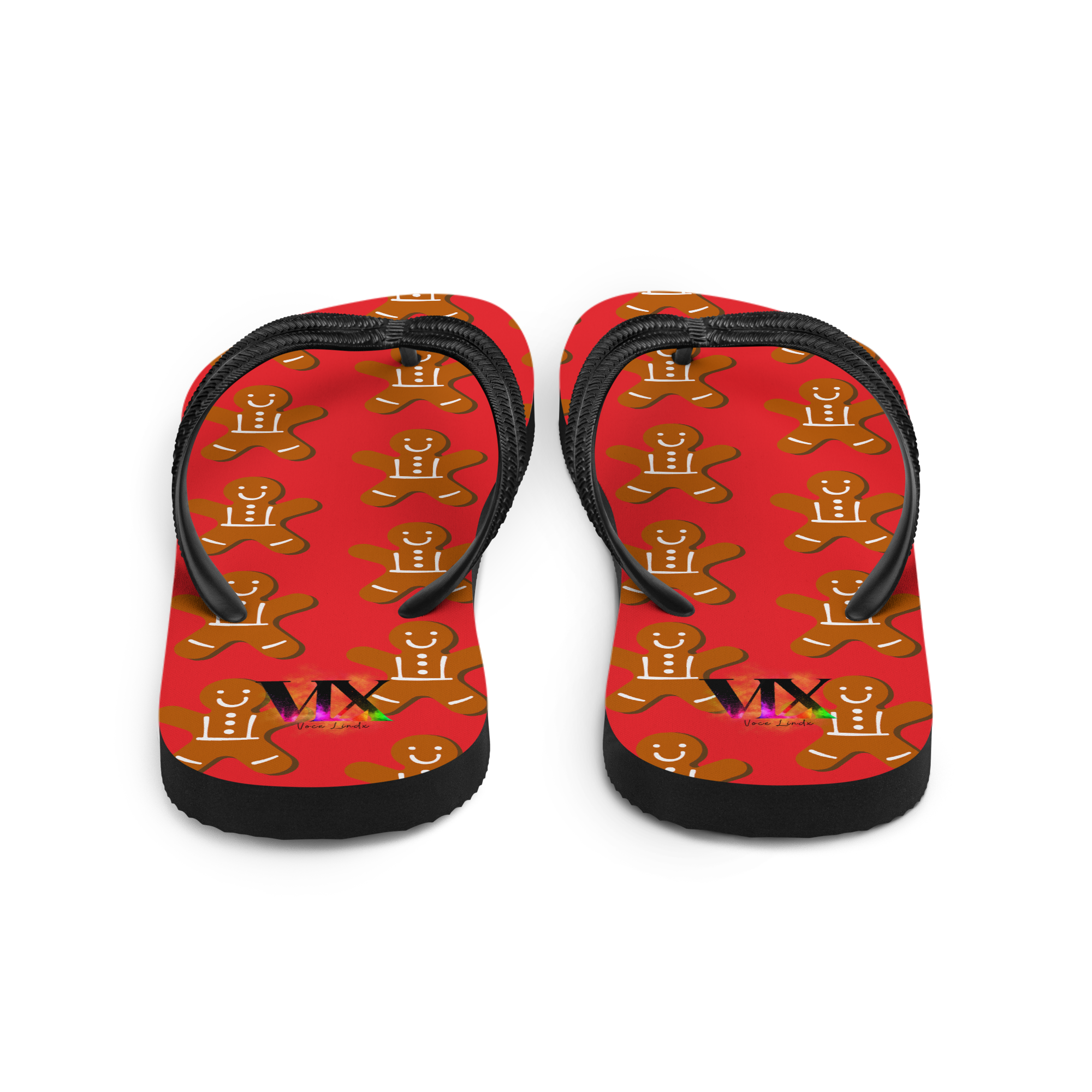 VOCE LINDX Christmas Cookies Flip‑Flops – Festive Design, Cushioned Sole & Non‑Slip Grip – Seasonal Summer Footwear