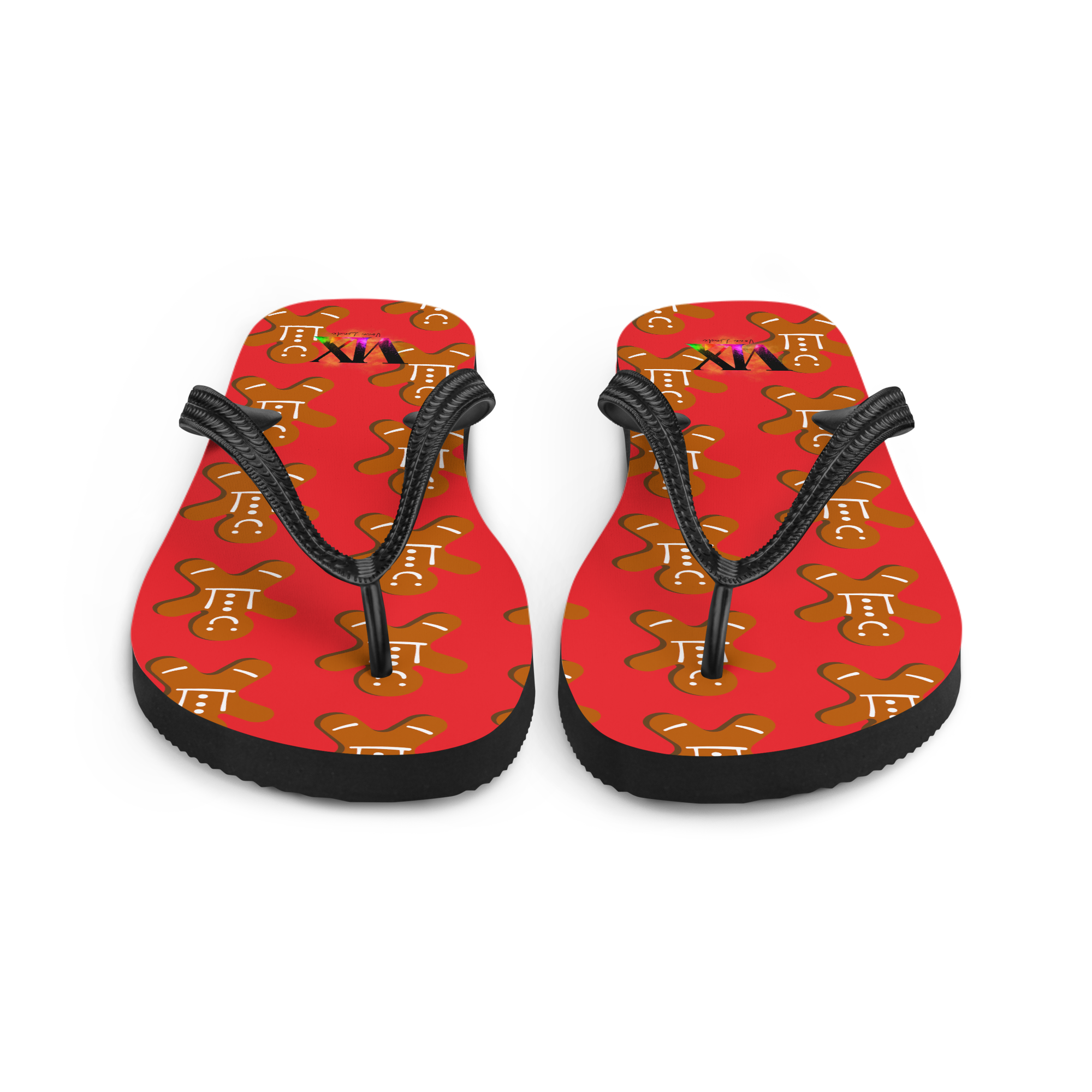 VOCE LINDX Christmas Cookies Flip‑Flops – Festive Design, Cushioned Sole & Non‑Slip Grip – Seasonal Summer Footwear