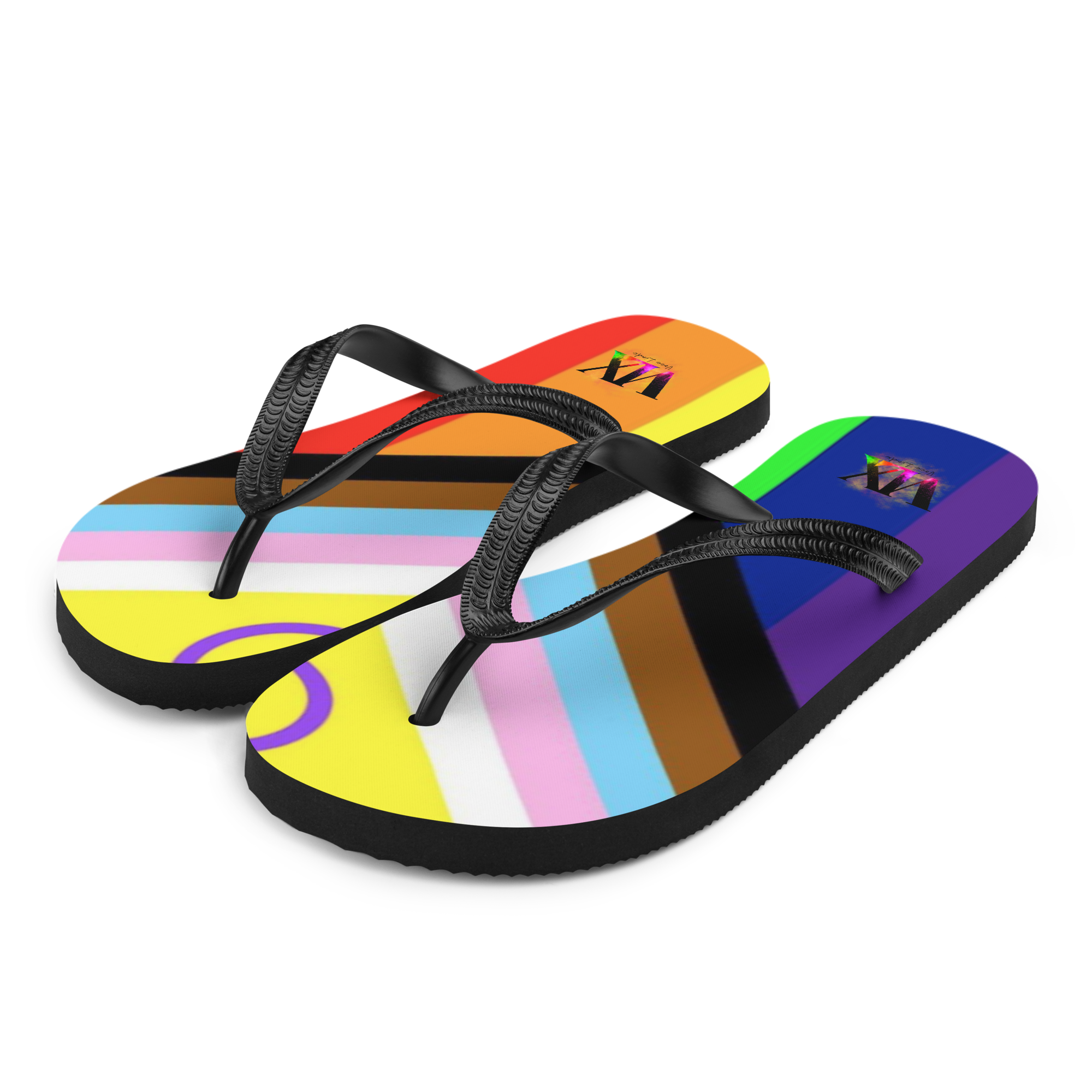 VOCE LINDX Intersex Pride Flip‑Flops – Rubber Sole with Soft Lined Strap & Non‑Slip Grip – Inclusive Summer Footwear