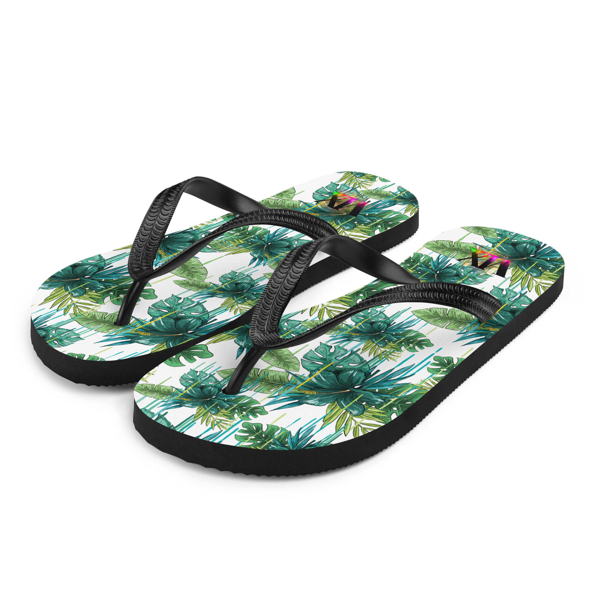 VOCE LINDX Green Flower Flip‑Flops – Floral Design, Cushioned Sole & Non‑Slip Grip – Lightweight Summer Footwear