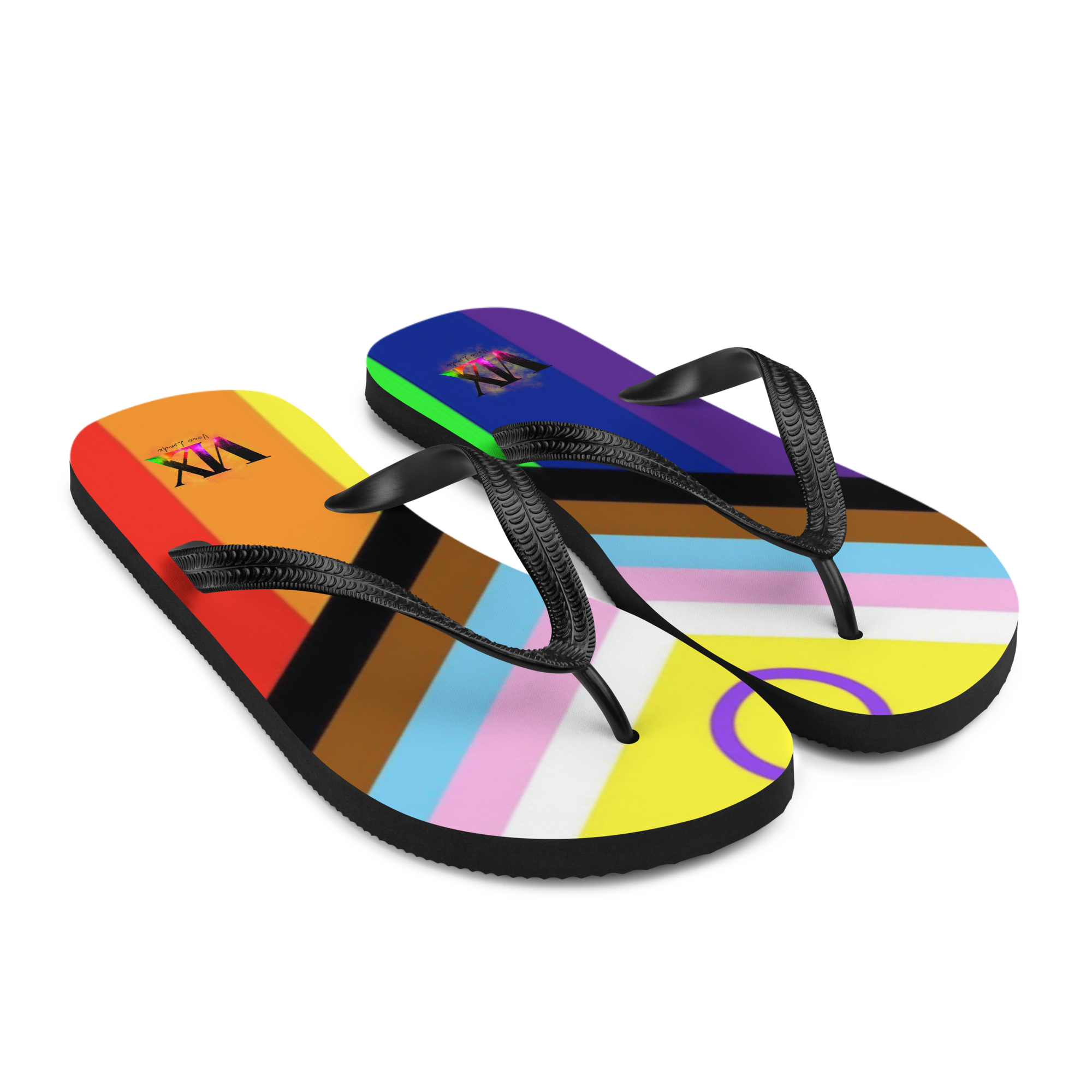 VOCE LINDX Intersex Pride Flip‑Flops – Rubber Sole with Soft Lined Strap & Non‑Slip Grip – Inclusive Summer Footwear