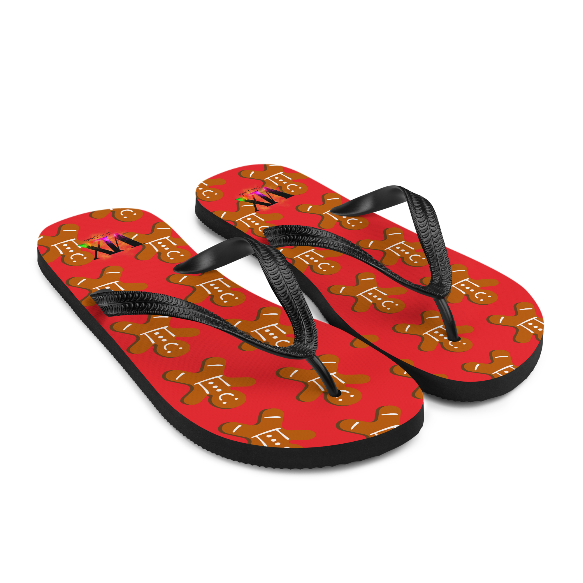 VOCE LINDX Christmas Cookies Flip‑Flops – Festive Design, Cushioned Sole & Non‑Slip Grip – Seasonal Summer Footwear