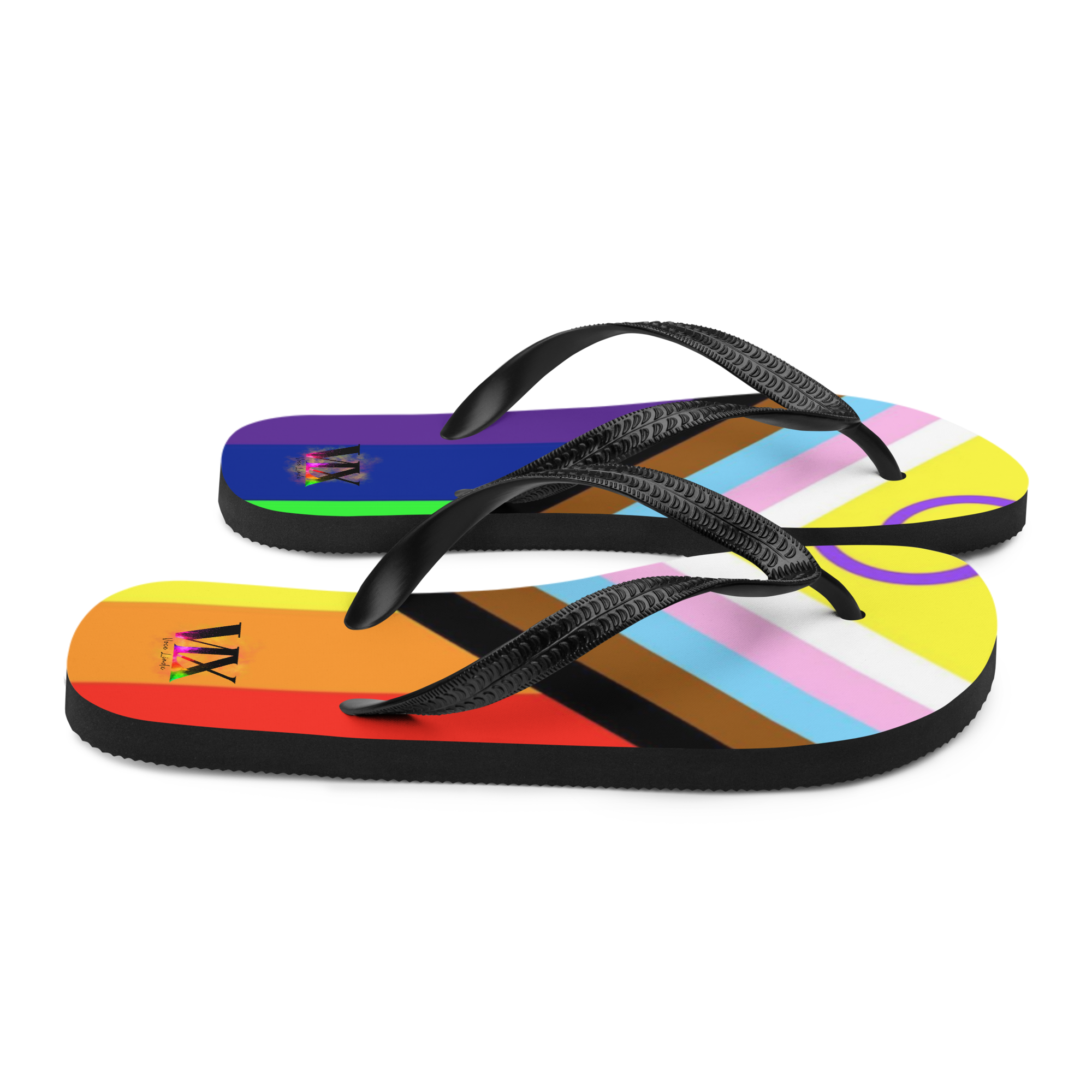 VOCE LINDX Intersex Pride Flip‑Flops – Rubber Sole with Soft Lined Strap & Non‑Slip Grip – Inclusive Summer Footwear