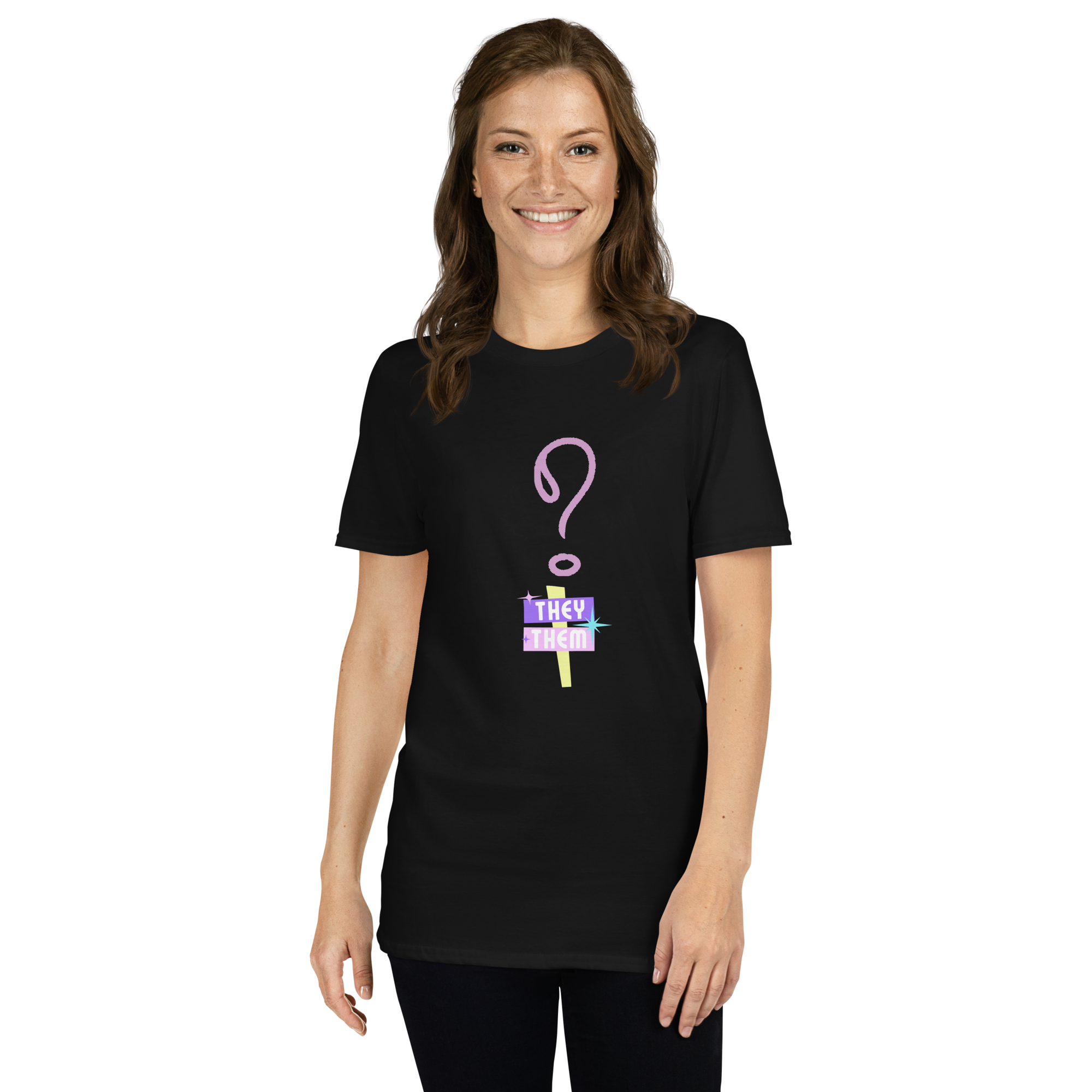 VOCE LINDX “They/Them” Short Sleeve T‑Shirt – 100 % Cotton Jersey, Pronoun-Statement Tee