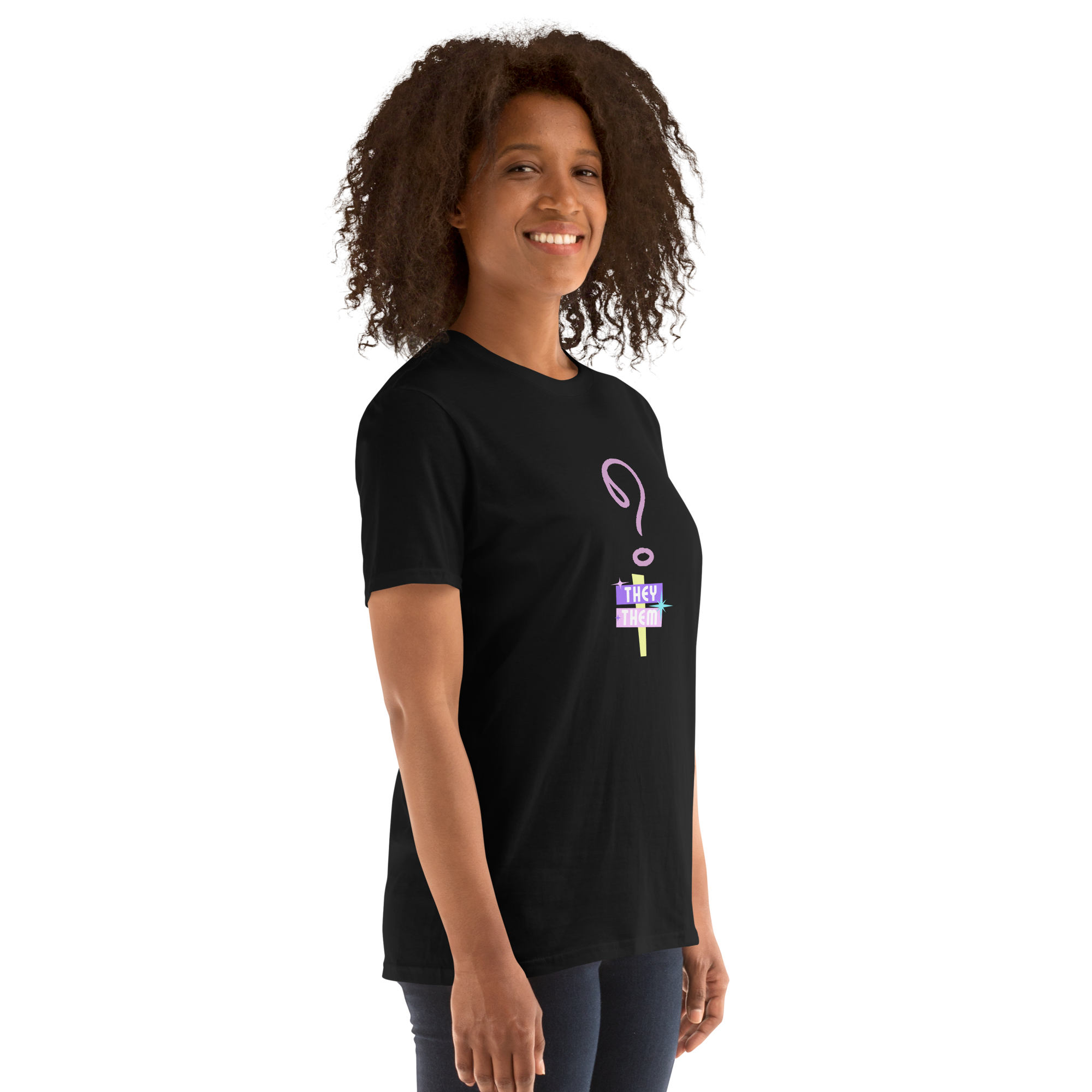 VOCE LINDX “They/Them” Short Sleeve T‑Shirt – 100 % Cotton Jersey, Pronoun-Statement Tee
