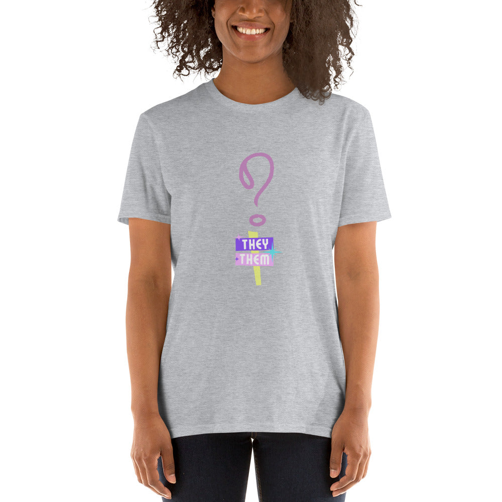 VOCE LINDX “They/Them” Short Sleeve T‑Shirt – 100 % Cotton Jersey, Pronoun-Statement Tee