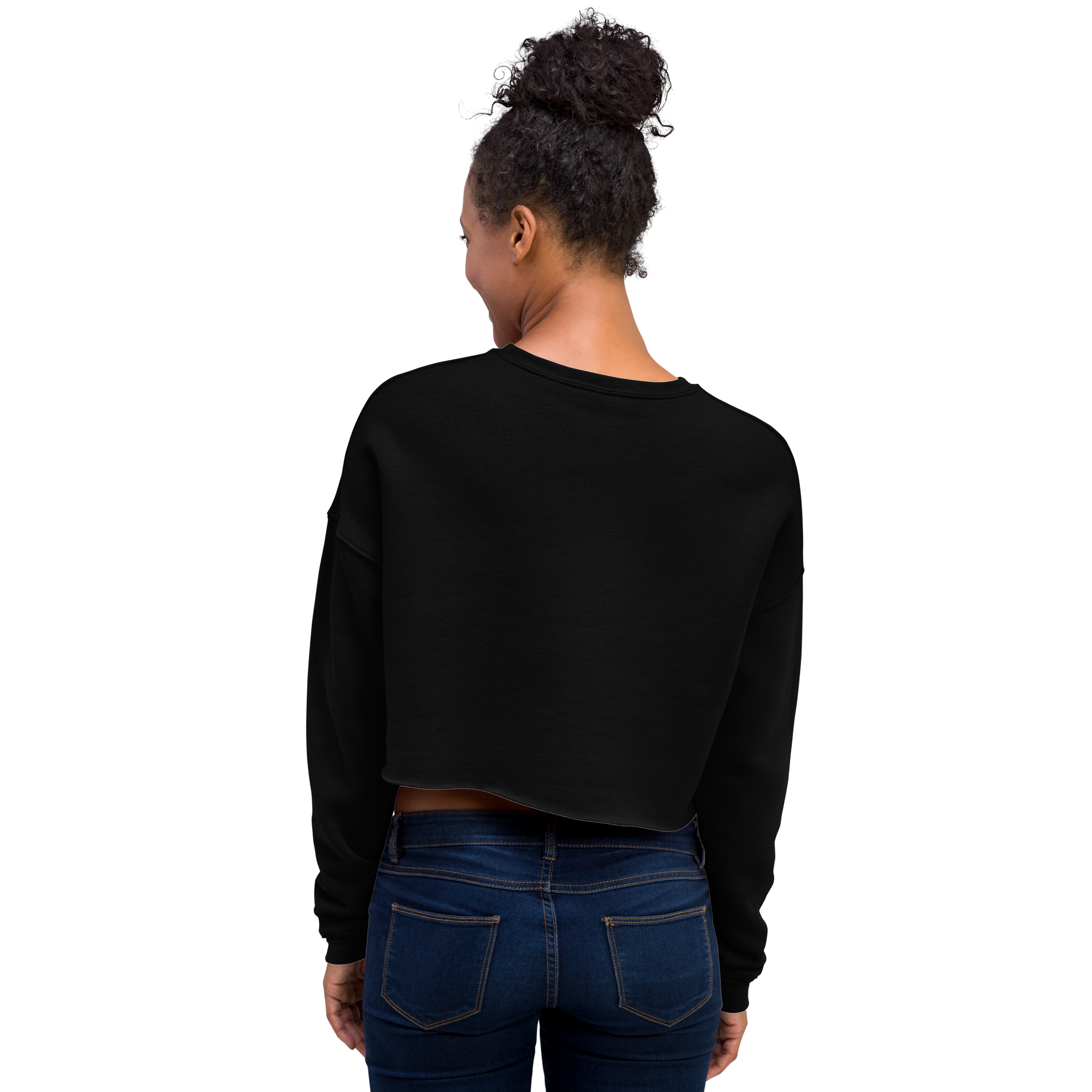 VOCE LINDX Cropped Sweatshirt – 50/50 Cotton–Poly Fleece, Ribbed Cuffs & Raw Hem – Custom Artwork