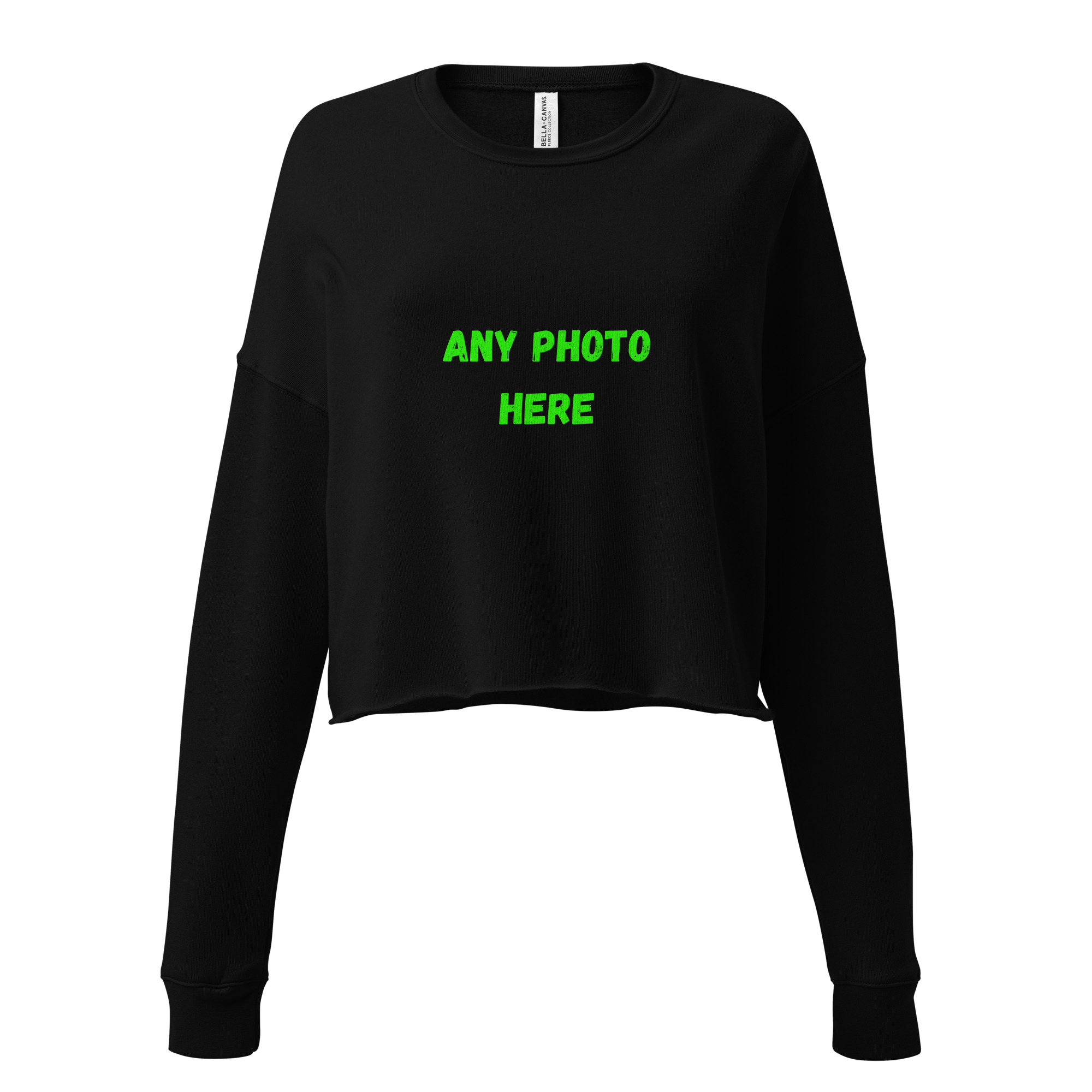 VOCE LINDX Cropped Sweatshirt – 50/50 Cotton–Poly Fleece, Ribbed Cuffs & Raw Hem – Custom Artwork
