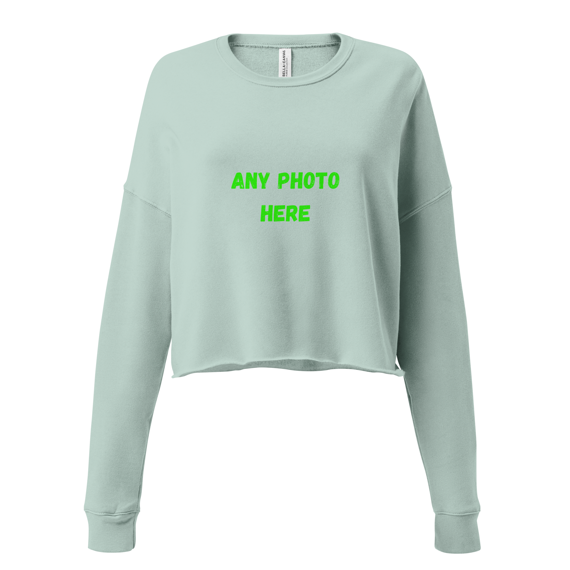 VOCE LINDX Cropped Sweatshirt – 50/50 Cotton–Poly Fleece, Ribbed Cuffs & Raw Hem – Custom Artwork