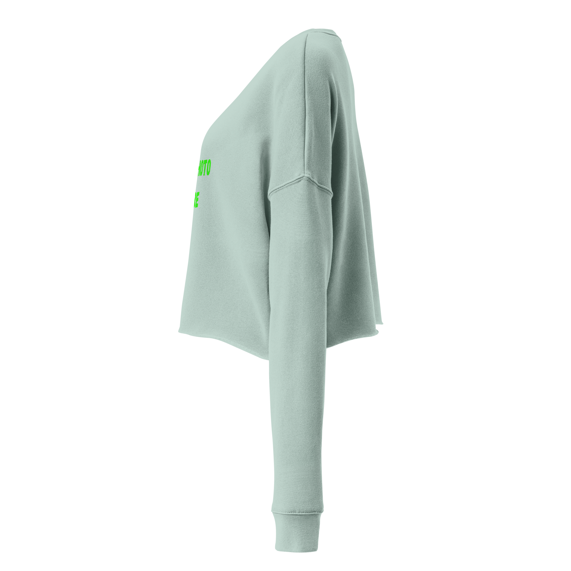 VOCE LINDX Cropped Sweatshirt – 50/50 Cotton–Poly Fleece, Ribbed Cuffs & Raw Hem – Custom Artwork