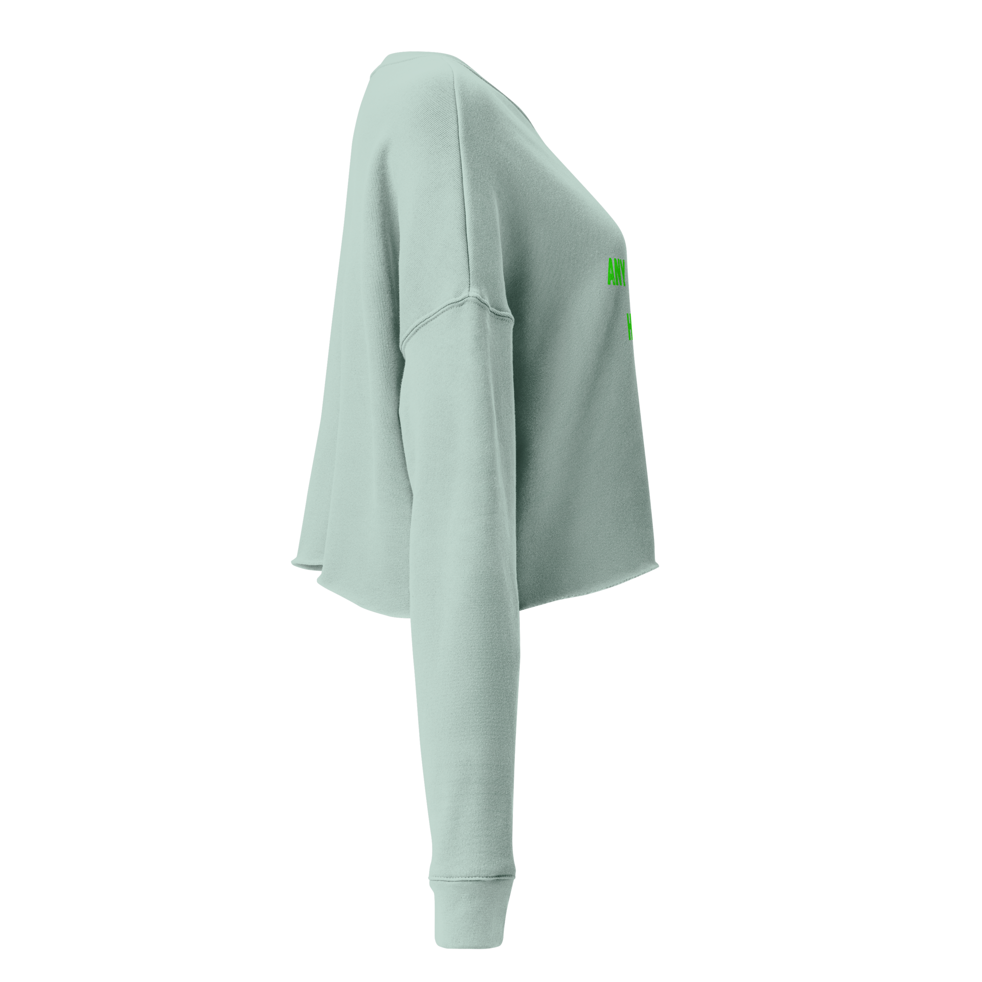 VOCE LINDX Cropped Sweatshirt – 50/50 Cotton–Poly Fleece, Ribbed Cuffs & Raw Hem – Custom Artwork