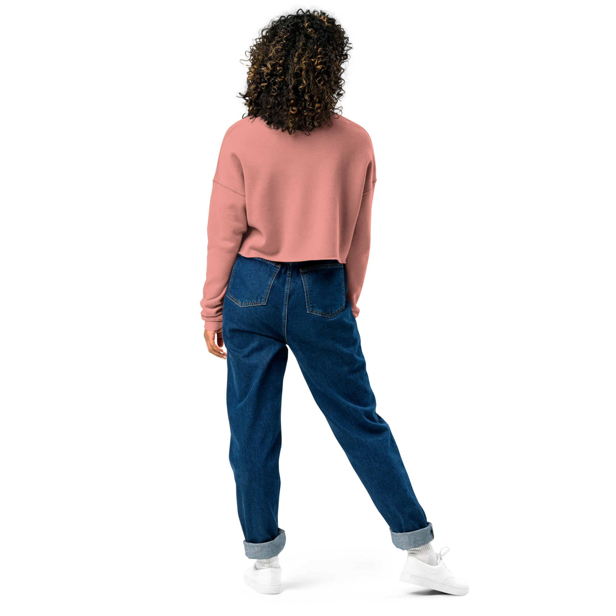 VOCE LINDX Cropped Sweatshirt – 50/50 Cotton–Poly Fleece, Ribbed Cuffs & Raw Hem – Custom Artwork