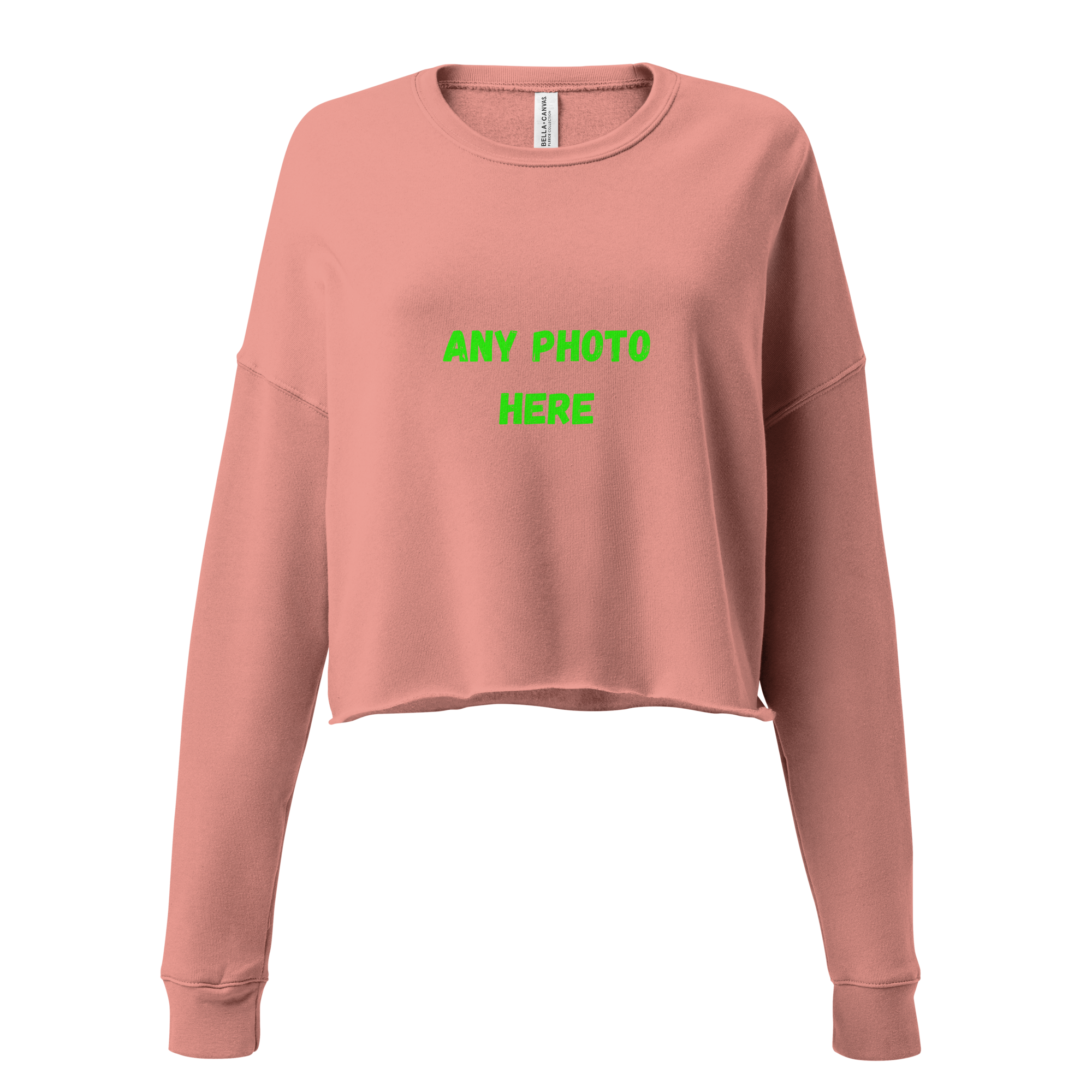 VOCE LINDX Cropped Sweatshirt – 50/50 Cotton–Poly Fleece, Ribbed Cuffs & Raw Hem – Custom Artwork