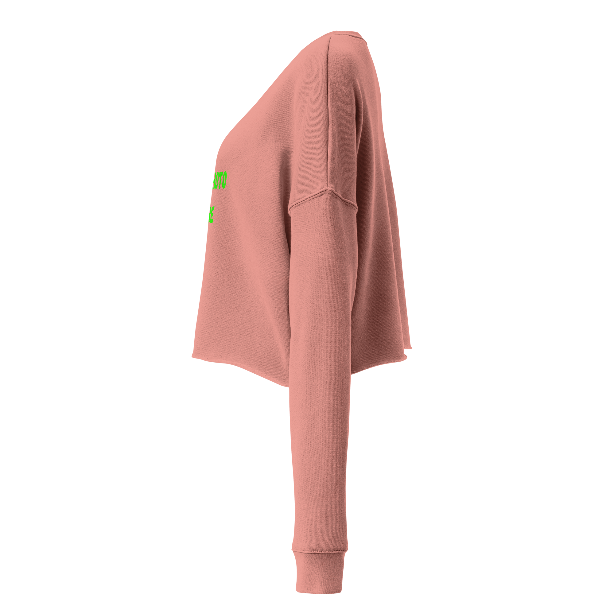 VOCE LINDX Cropped Sweatshirt – 50/50 Cotton–Poly Fleece, Ribbed Cuffs & Raw Hem – Custom Artwork