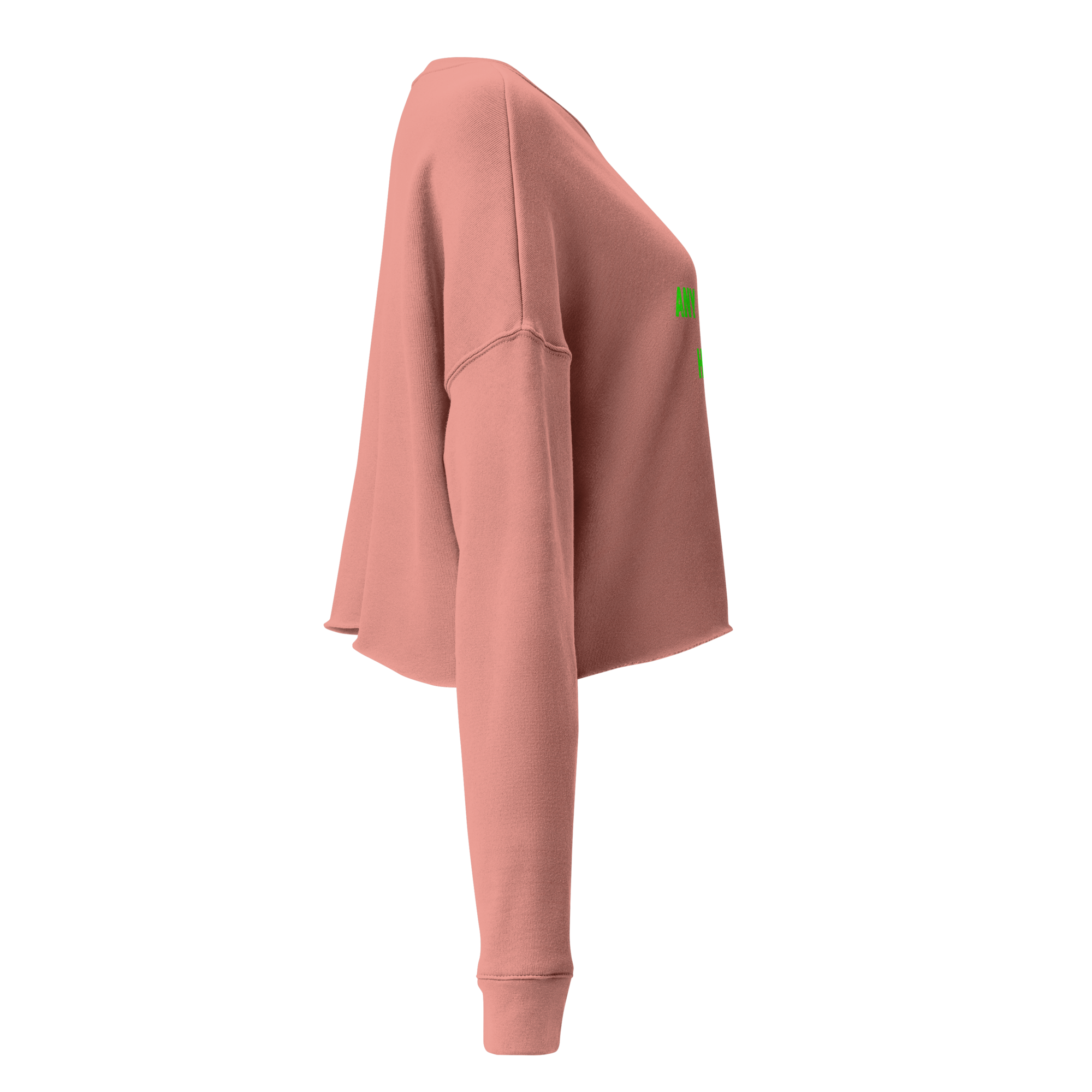 VOCE LINDX Cropped Sweatshirt – 50/50 Cotton–Poly Fleece, Ribbed Cuffs & Raw Hem – Custom Artwork