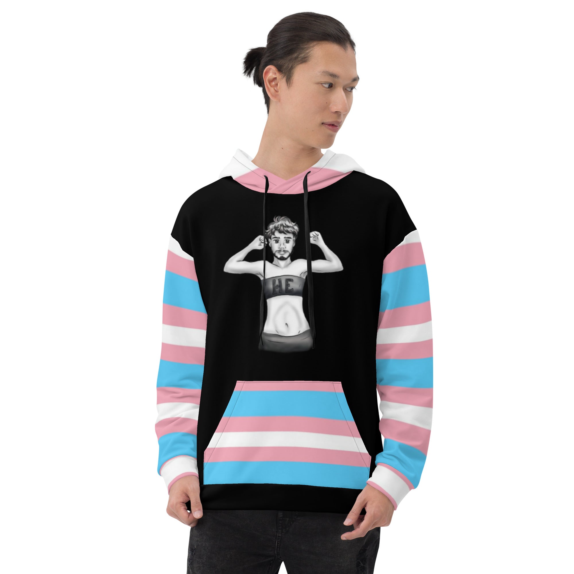 Transgender Flag Hoodie – Relaxed Fit, Premium Cotton Blend | Visible Pride Wear