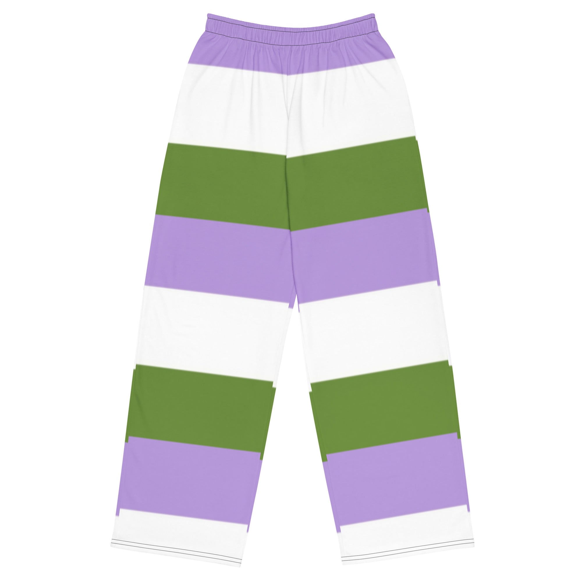 Genderqueer Pride Flag Wide-Leg Pants – Polyester Jersey