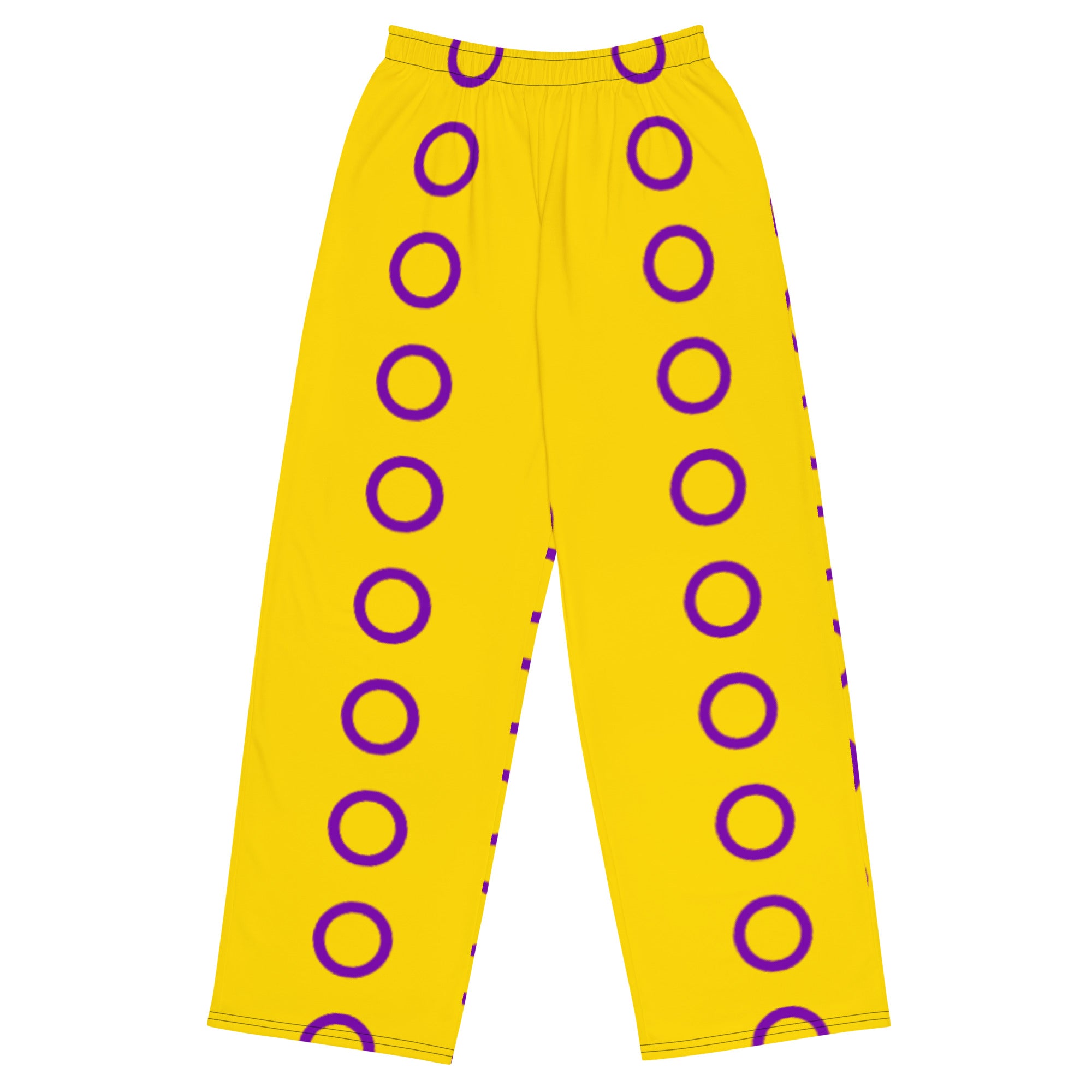 Intersex Pride Flag Wide-Leg Pants – Polyester Jersey