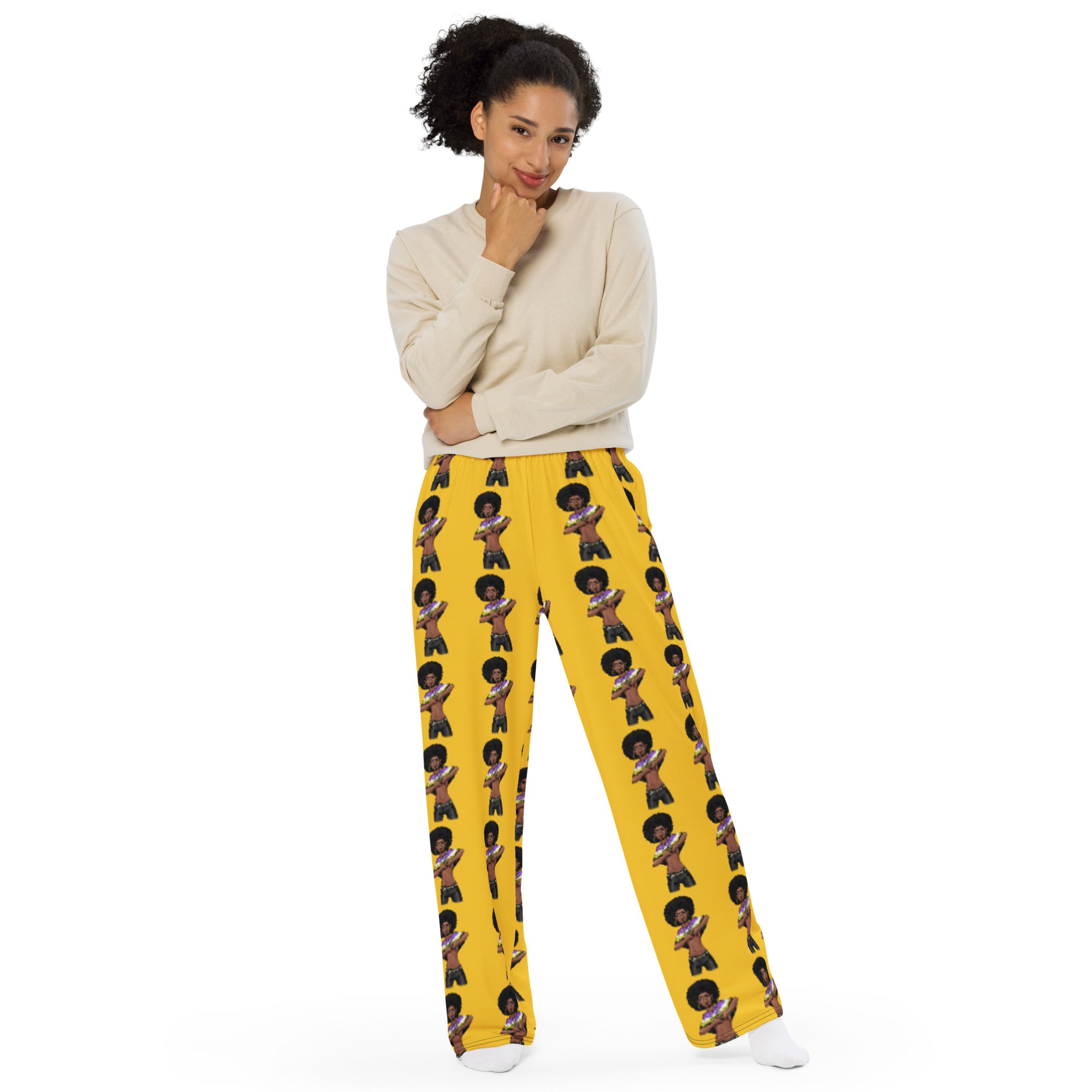 Non-Binary Pride Wide-Leg Pants – Polyester Jersey