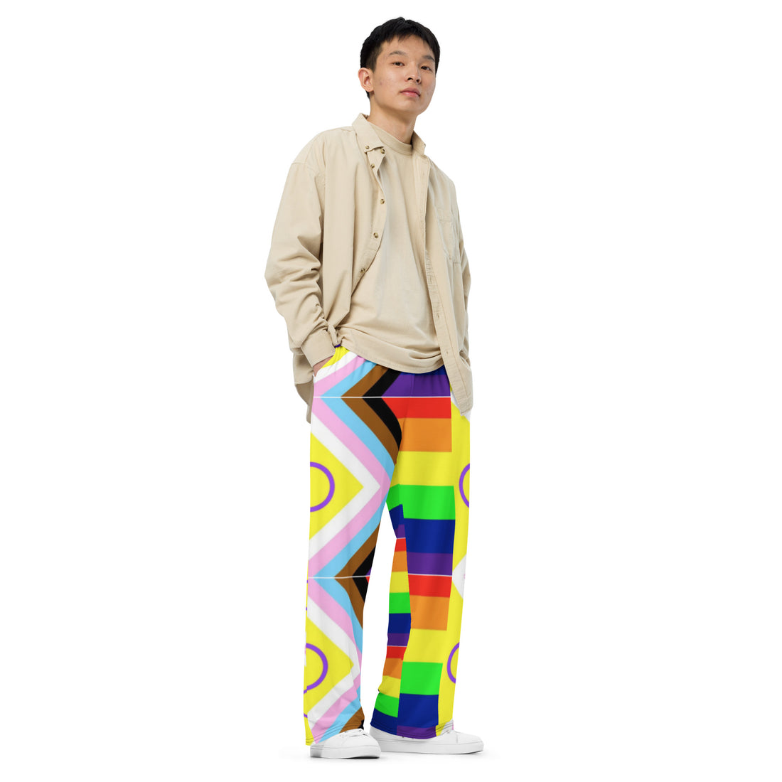 Intersex-Inclusive Pride Wide-Leg Pants – Polyester Jersey