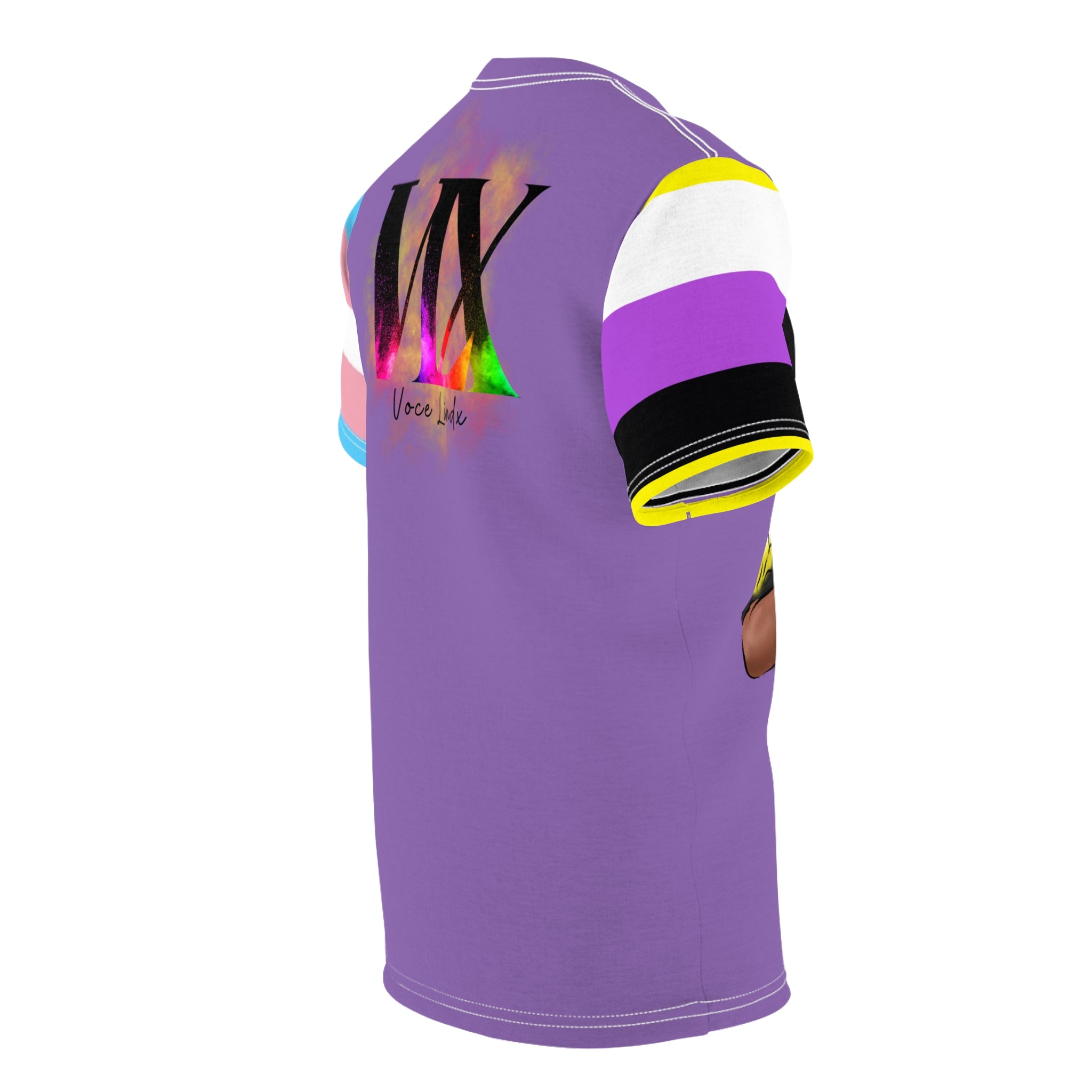 Gender Is Over Gender-Free Pride Tee – Trans &amp; Nonbinary Flag Sleeves, Soft Microfiber, Inclusive LGBTQIA+ Fashion | Voce Lindx