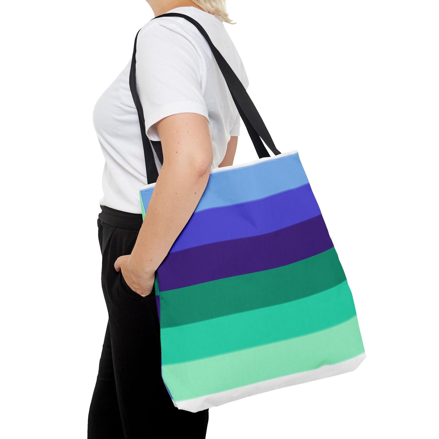 Gay Pride Flag Tote Bag – Durable Polyester, Multiple Sizes &amp; Handle Colors | Inclusive LGBTQIA+ Accessory | Voce Lindx