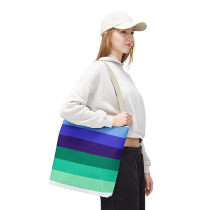 Gay Pride Flag Tote Bag – Durable Polyester, Multiple Sizes &amp; Handle Colors | Inclusive LGBTQIA+ Accessory | Voce Lindx