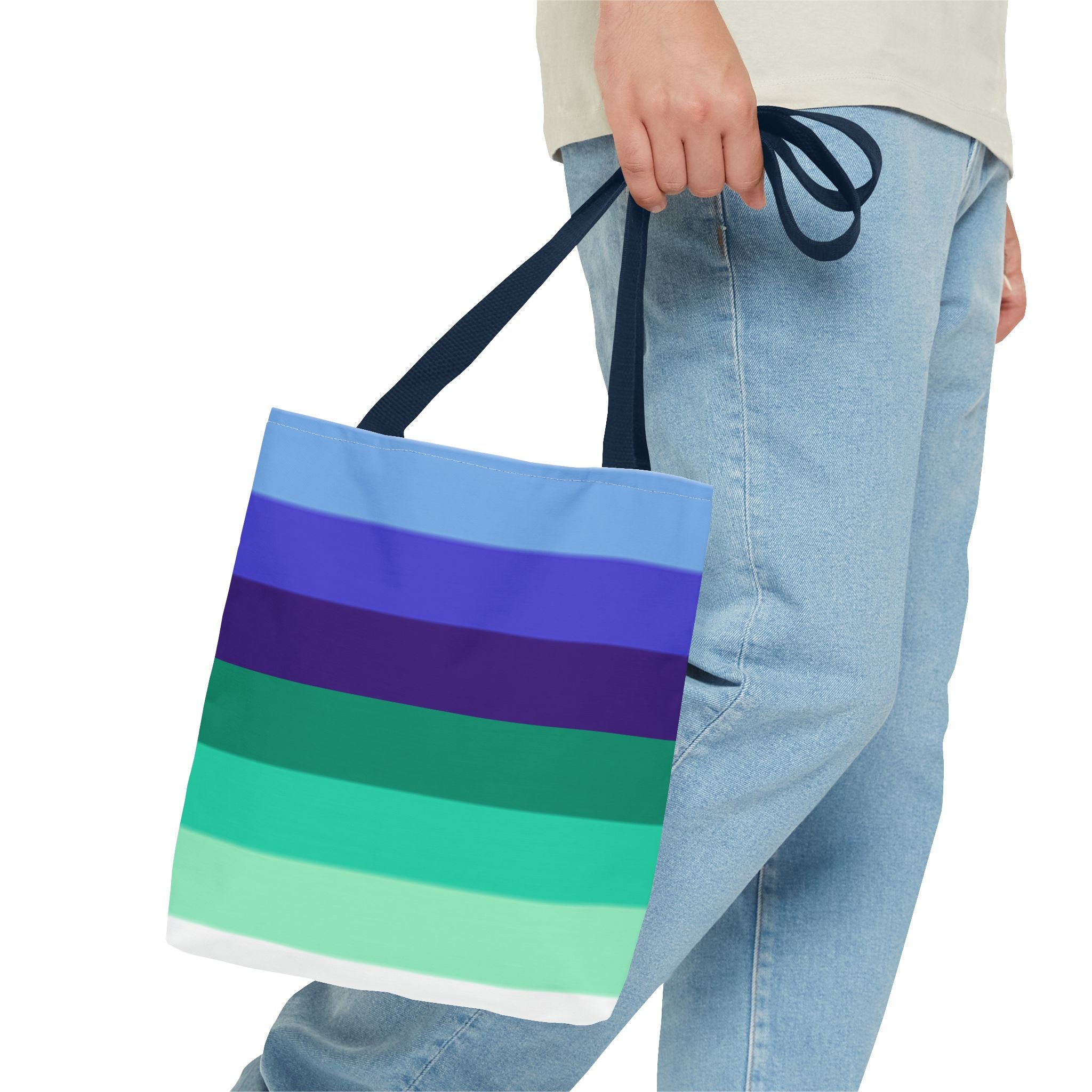 Gay Pride Flag Tote Bag – Durable Polyester, Multiple Sizes &amp; Handle Colors | Inclusive LGBTQIA+ Accessory | Voce Lindx