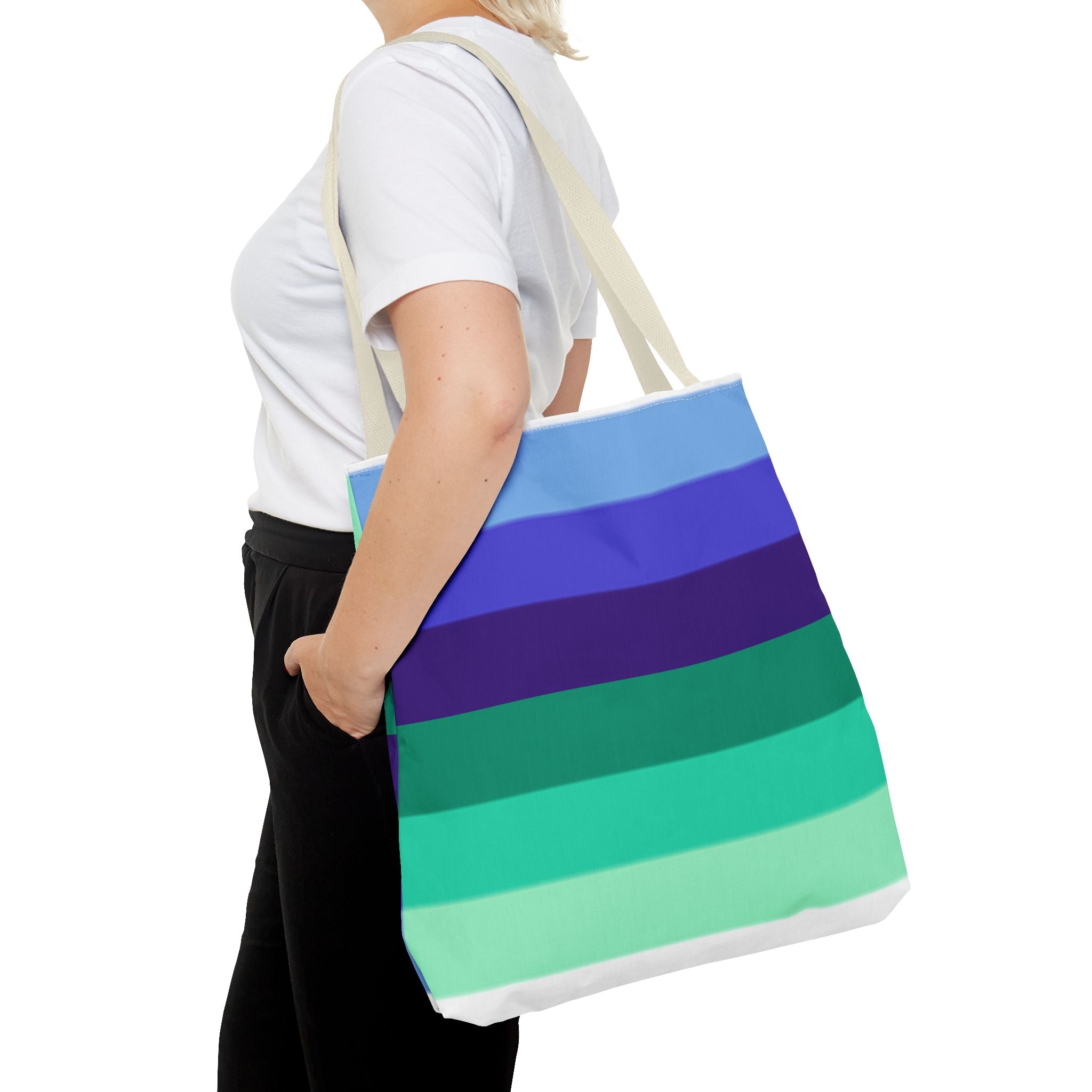 Gay Pride Flag Tote Bag – Durable Polyester, Multiple Sizes &amp; Handle Colors | Inclusive LGBTQIA+ Accessory | Voce Lindx