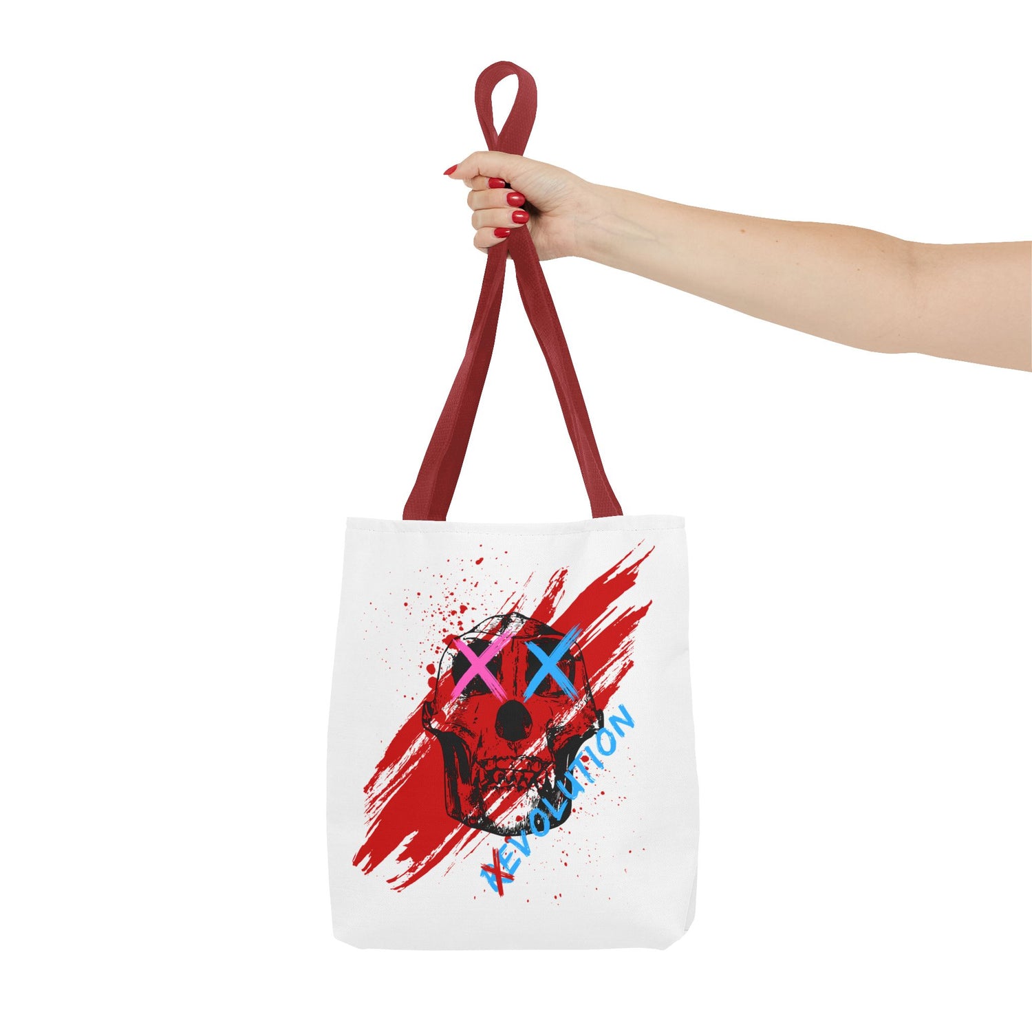 X Revolution Tote Bag – Gender-Free, Skull Art, Durable Polyester, Multiple Sizes | Inclusive LGBTQIA+ Accessory | Voce Lindx