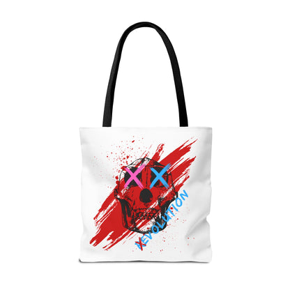 X Revolution Tote Bag – Gender-Free, Skull Art, Durable Polyester, Multiple Sizes | Inclusive LGBTQIA+ Accessory | Voce Lindx