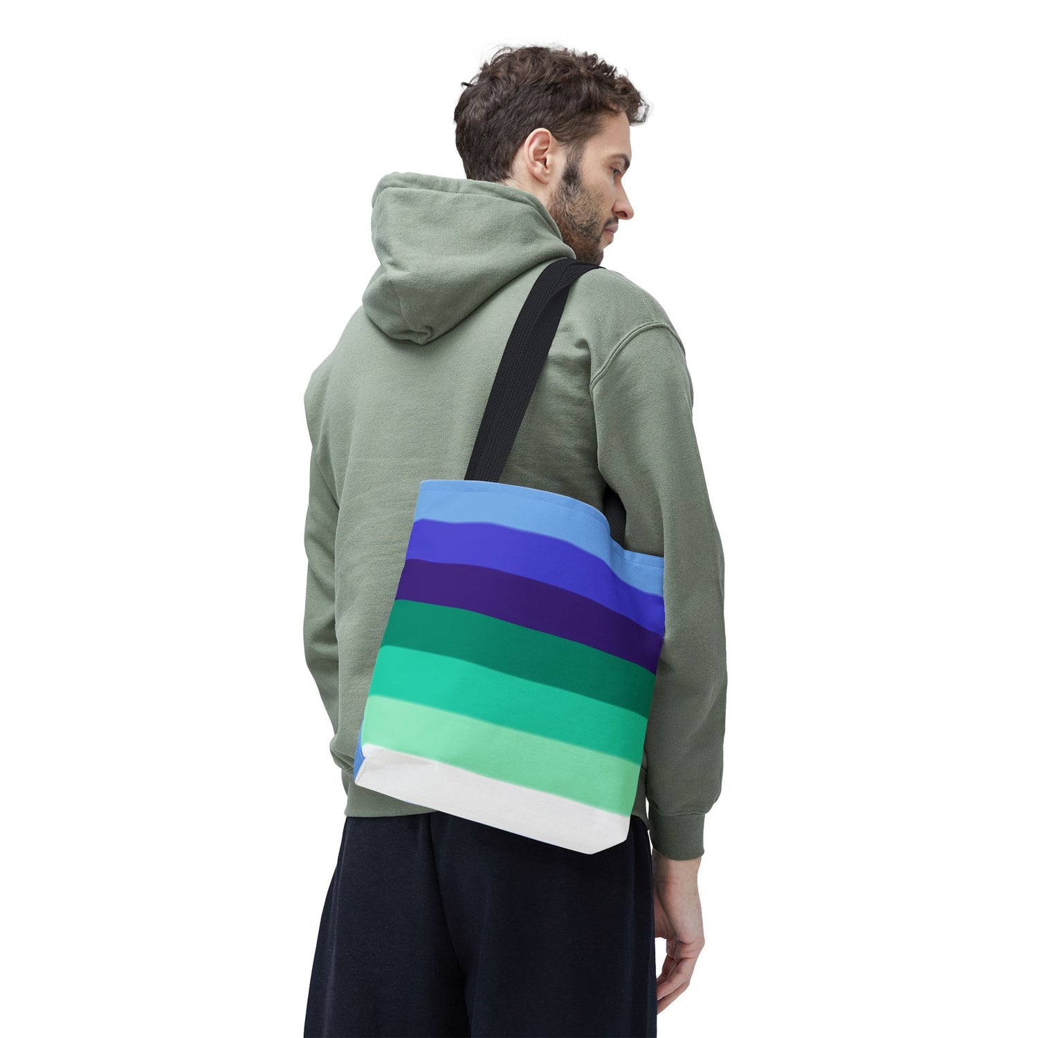 Gay Pride Flag Tote Bag – Durable Polyester, Multiple Sizes &amp; Handle Colors | Inclusive LGBTQIA+ Accessory | Voce Lindx