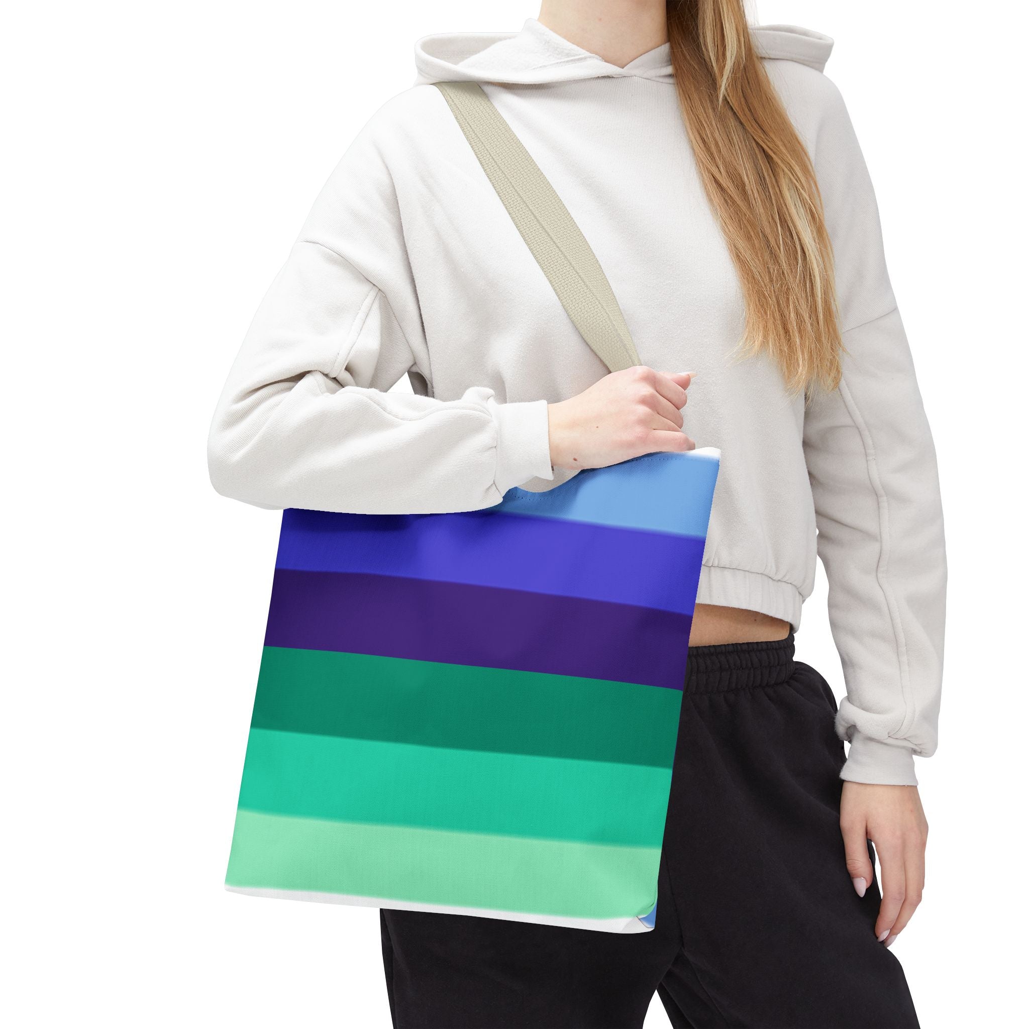 Gay Pride Flag Tote Bag – Durable Polyester, Multiple Sizes &amp; Handle Colors | Inclusive LGBTQIA+ Accessory | Voce Lindx