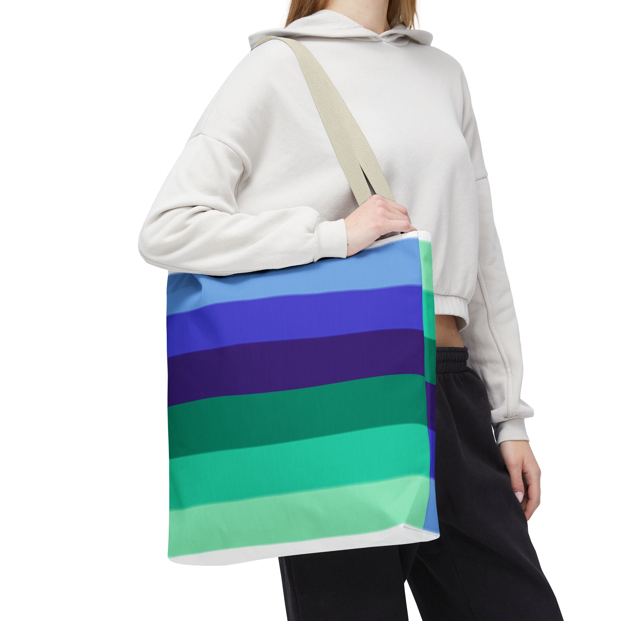Gay Pride Flag Tote Bag – Durable Polyester, Multiple Sizes &amp; Handle Colors | Inclusive LGBTQIA+ Accessory | Voce Lindx