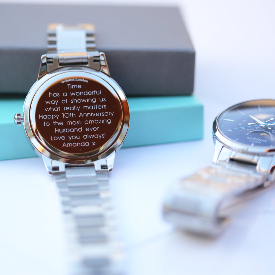 Personalised Architect Apollo watch with blue dial – Voce Lindx