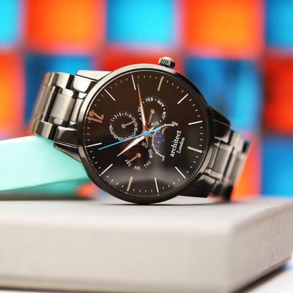 Personalised Architect Apollo watch with black dial, handwriting – Voce Lindx