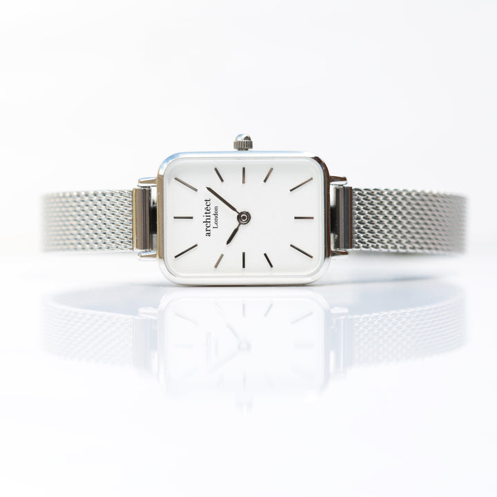 Personalised Architect Lille Watch – Cloud Silver, Modern Engraving | Engraved Gift