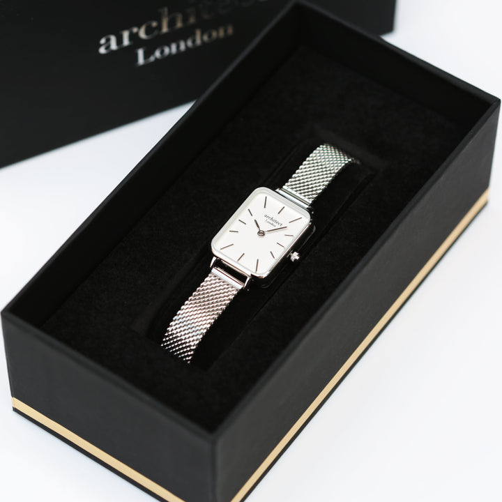 Personalised Architect Lille Watch – Cloud Silver, Modern Engraving | Engraved Gift