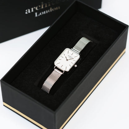 Personalised Architect Lille Watch – Cloud Silver, Modern Engraving | Engraved Gift