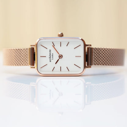 Personalised Architect Lille Watch – Rose Gold, Modern Engraving | Engraved Gift