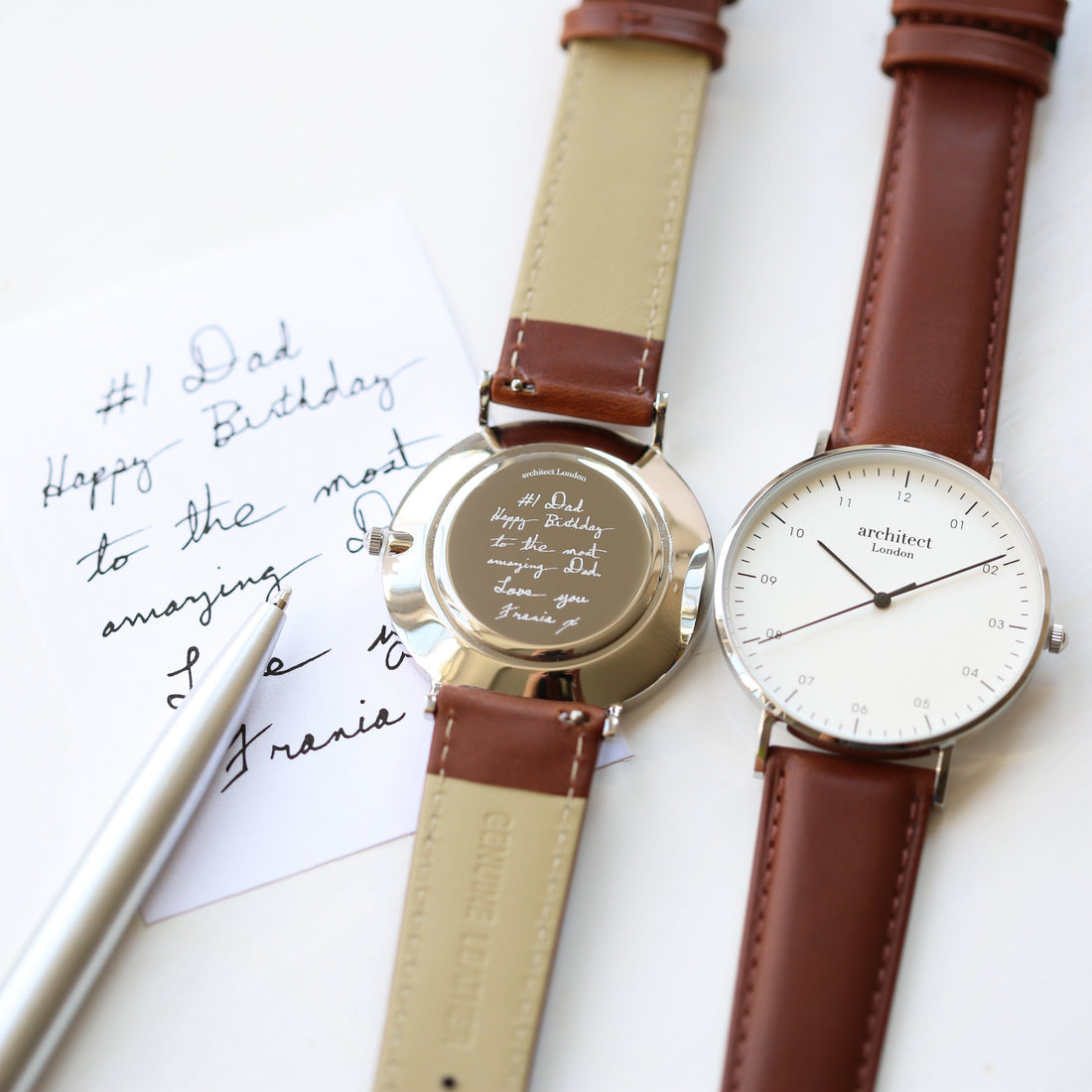 Personalised Architect Zephyr watch with walnut strap – Voce Lindx