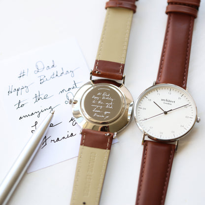 Personalised Architect Zephyr watch with walnut strap – Voce Lindx