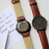 Personalised Minimalist Watch - Walnut Strap, Own Handwriting Engraving Keepsake