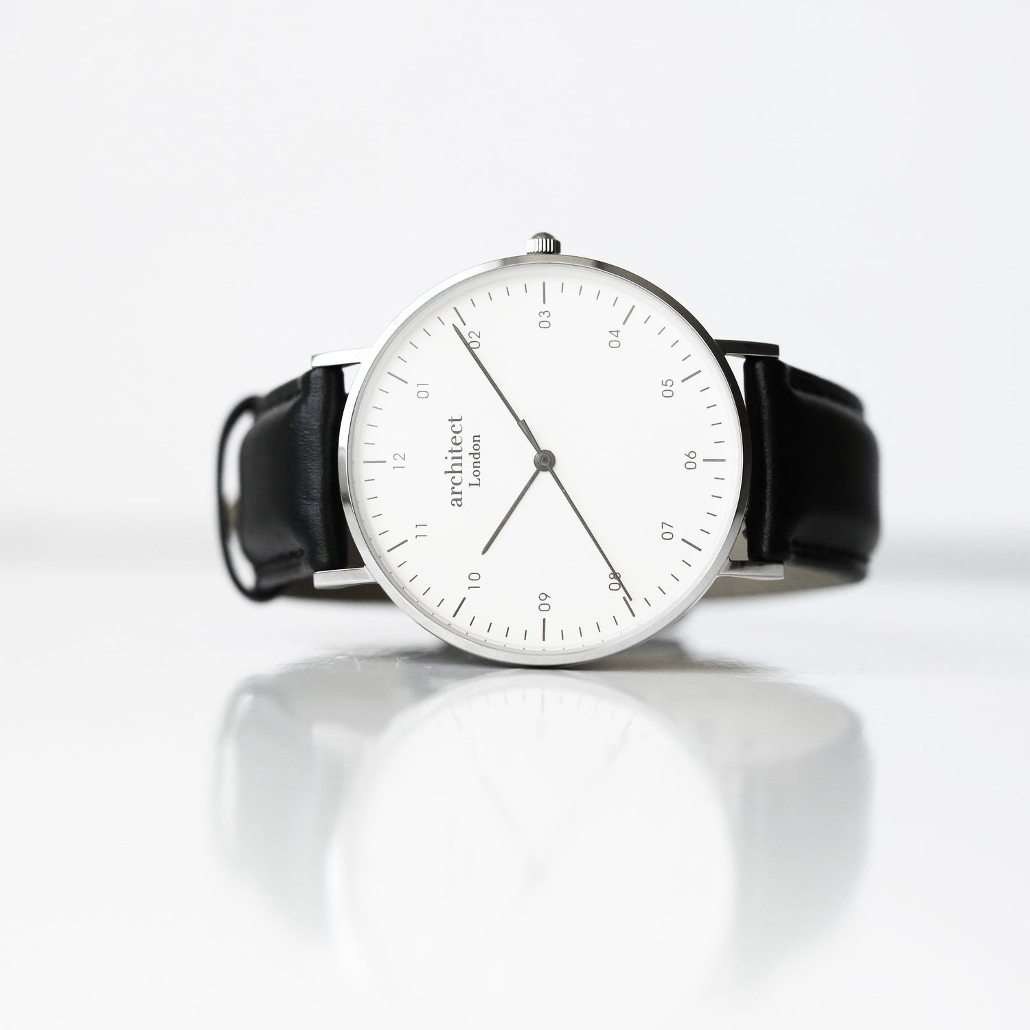 Personalised Architect Zephyr watch with jet black strap, own handwriting