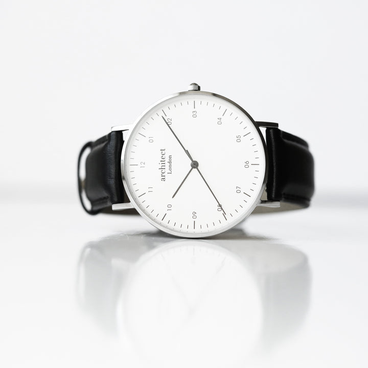 Personalised Architect Zephyr Watch - Jet Black Strap, Custom Engraving Keepsake