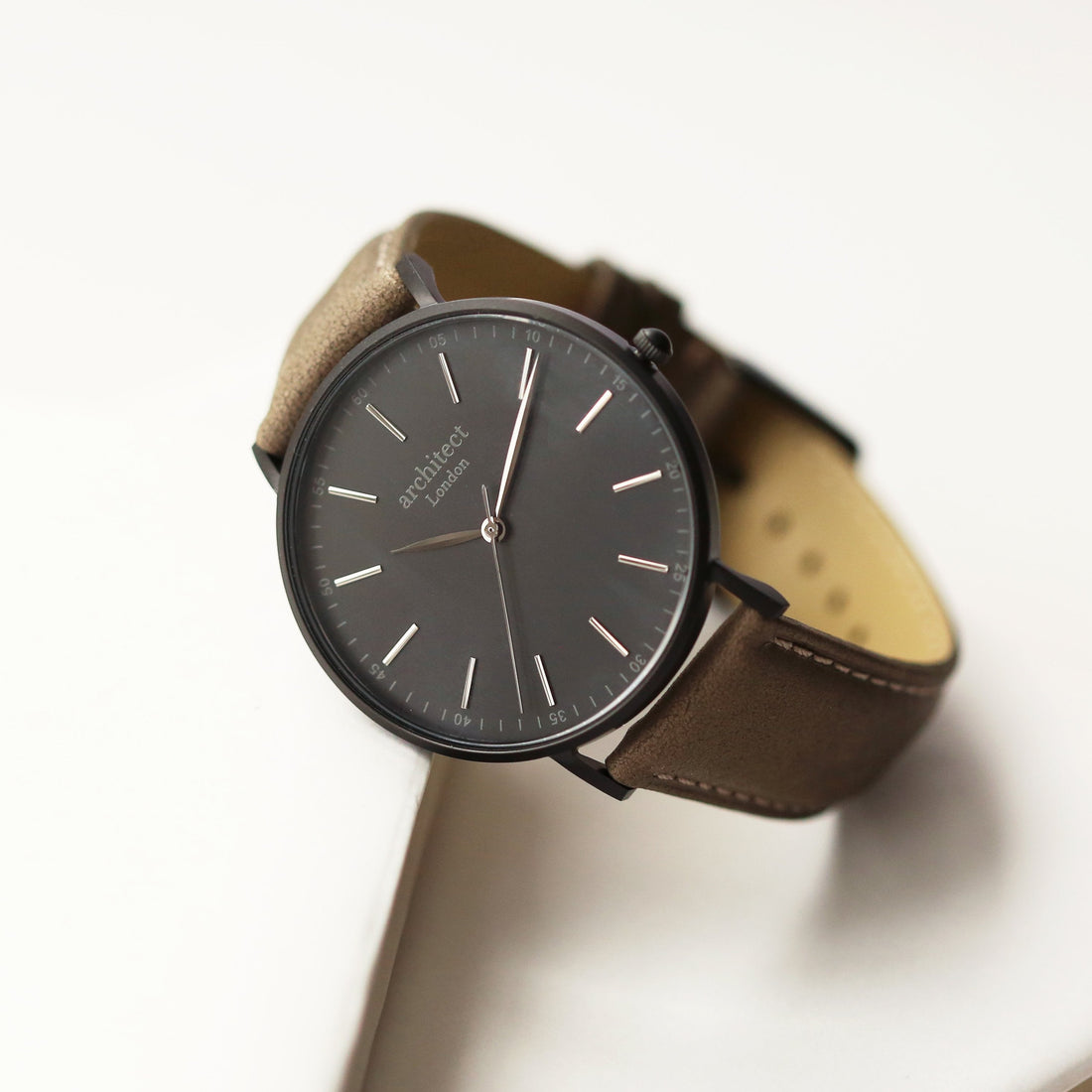 Personalised Minimalist Watch - Urban Grey Strap, Custom Engraving Keepsake