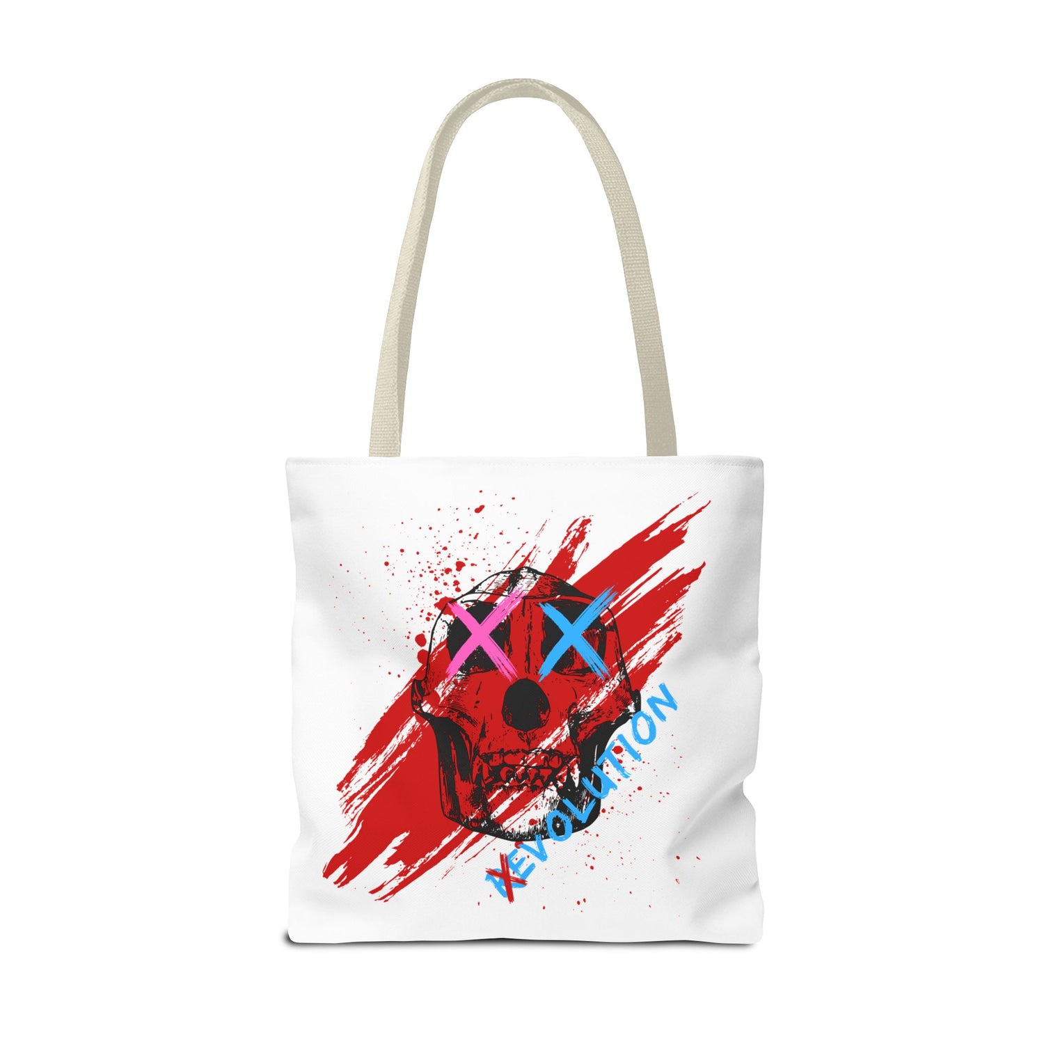 X Revolution Tote Bag – Gender-Free, Skull Art, Durable Polyester, Multiple Sizes | Inclusive LGBTQIA+ Accessory | Voce Lindx